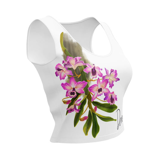 Orchid Flower Women&#39;s Top • Floral Gardening Tee • Orchid Lover Gift • Women&#39;s Tank Top- Floral Cropped Top- Orchid Flowers T-Shirt