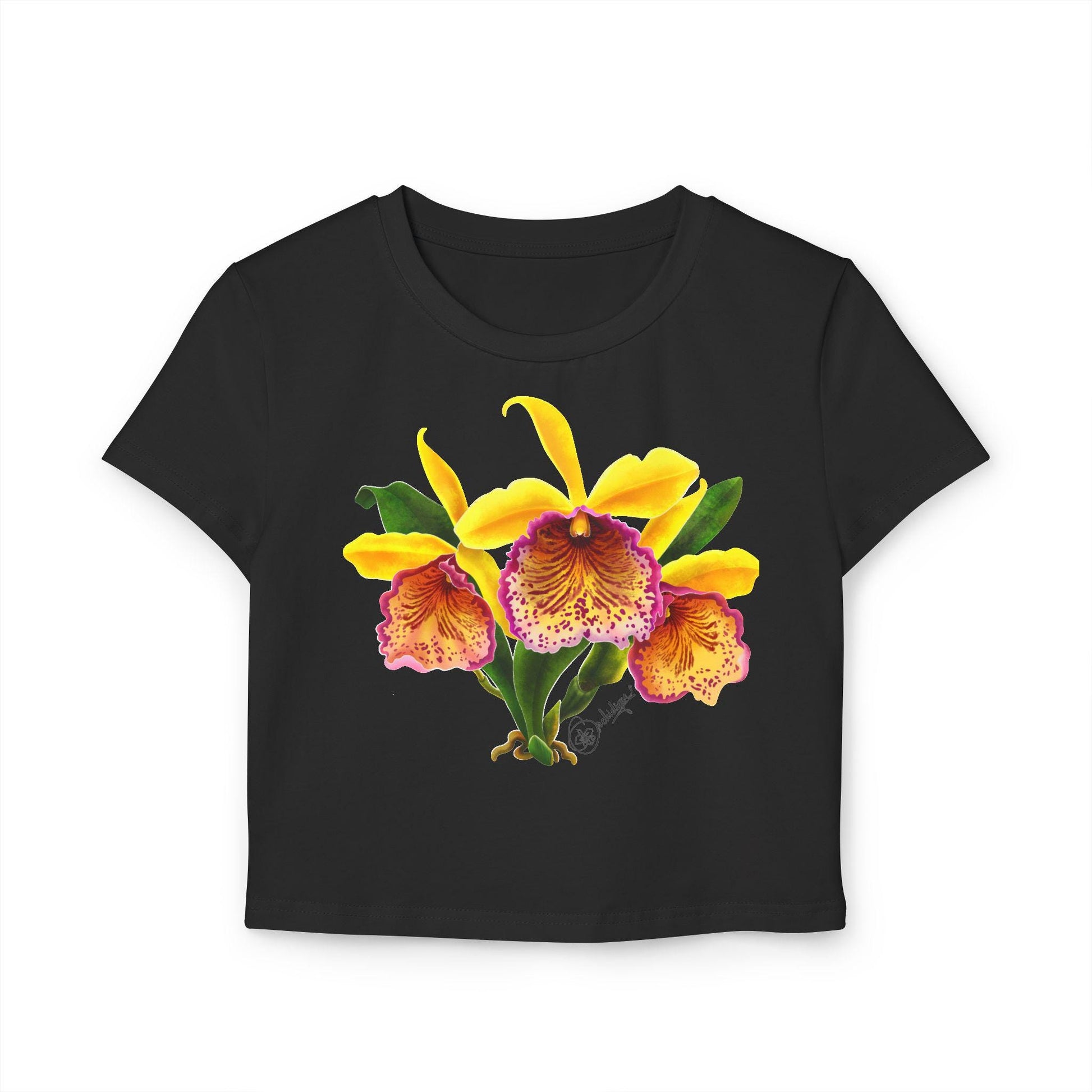 Orchid Baby Tee • Floral Gardening Tee • Orchid Lover Gift • Women's Tank Top- Floral Cropped Top- Orchid Flowers T-Shirt