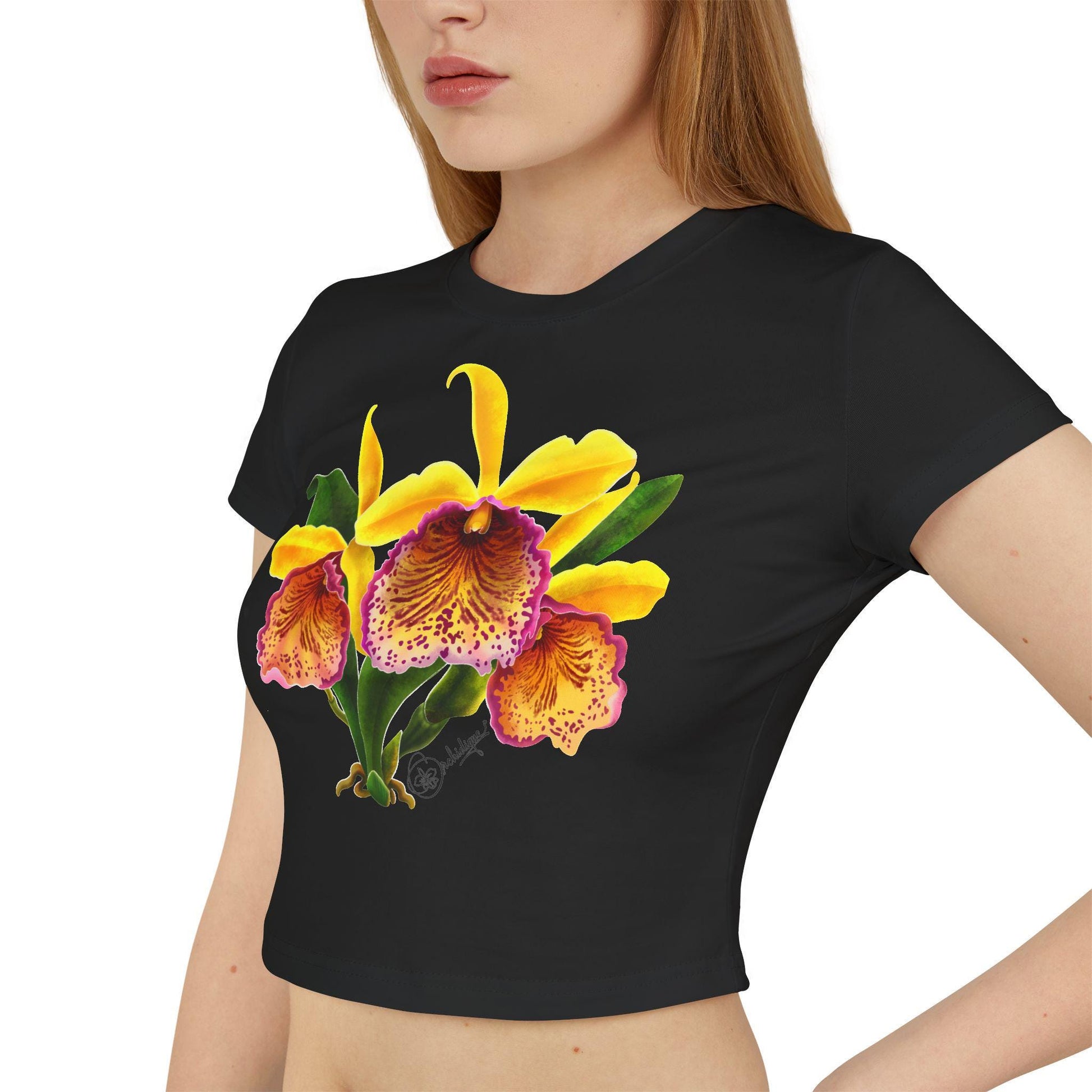 Orchid Baby Tee • Floral Gardening Tee • Orchid Lover Gift • Women's Tank Top- Floral Cropped Top- Orchid Flowers T-Shirt