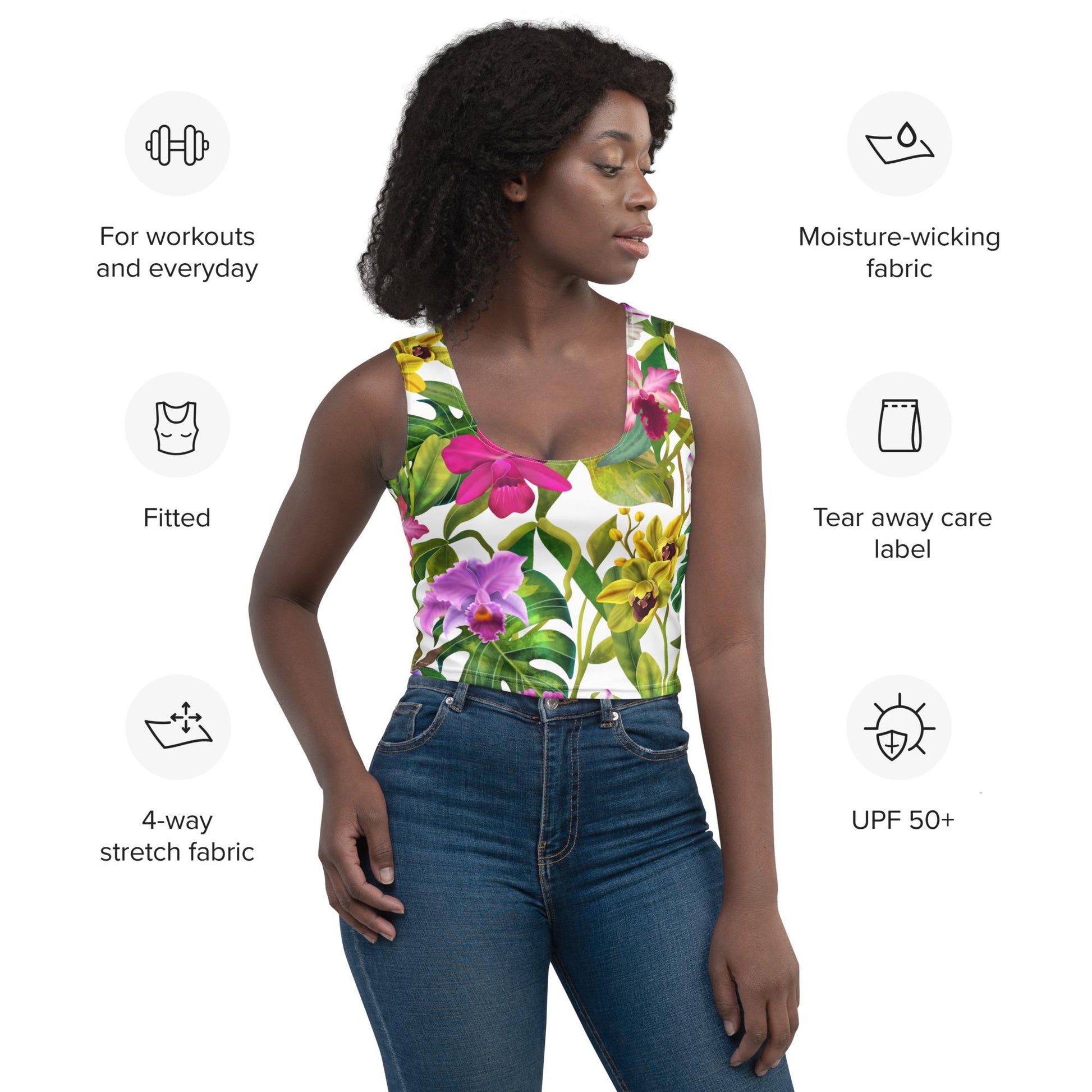 Orchid Flower Women&#39;s Top • Floral Gardening Tee • Orchid Lover Gift • Women&#39;s Tank Top- Floral Cropped Top- Orchid Flowers T-Shirt