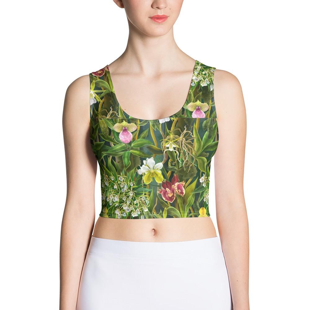 Orchid Flower Women&#39;s Top • Floral Gardening Tee • Orchid Lover Gift • Women&#39;s Tank Top- Floral Cropped Top- Orchid Flowers T-Shirt