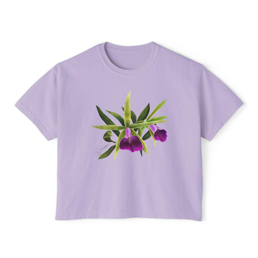 Orchid Boxy Tee Floral Gardening Tee Orchid Lover Gift Women's Tank Top Floral Cropped Top Orchid Flowers T-Shirt