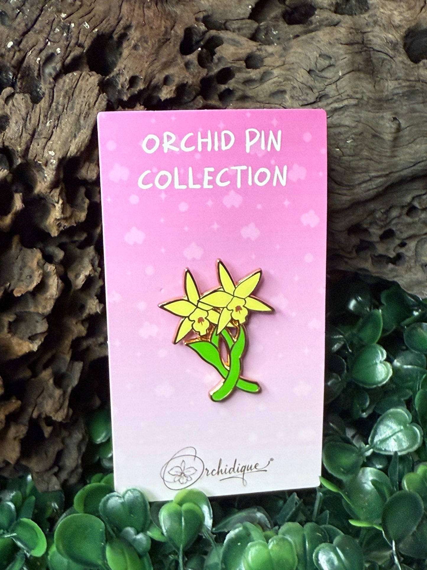 Double Laelia Enamel Pin- Orchid Flower Enamel Pin • Flower Orchid Collector Item