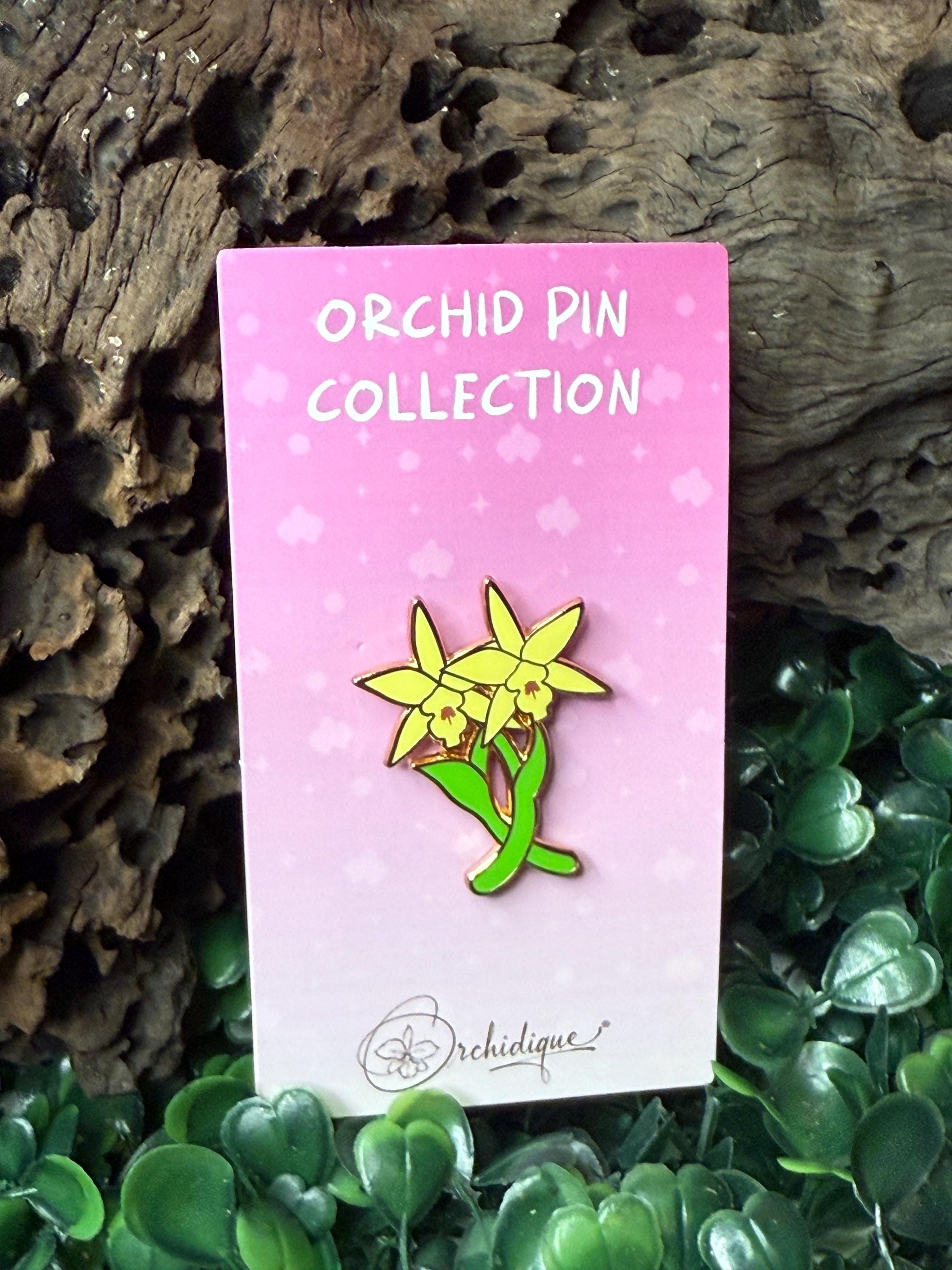 Double Laelia Enamel Pin- Orchid Flower Enamel Pin • Flower Orchid Collector Item