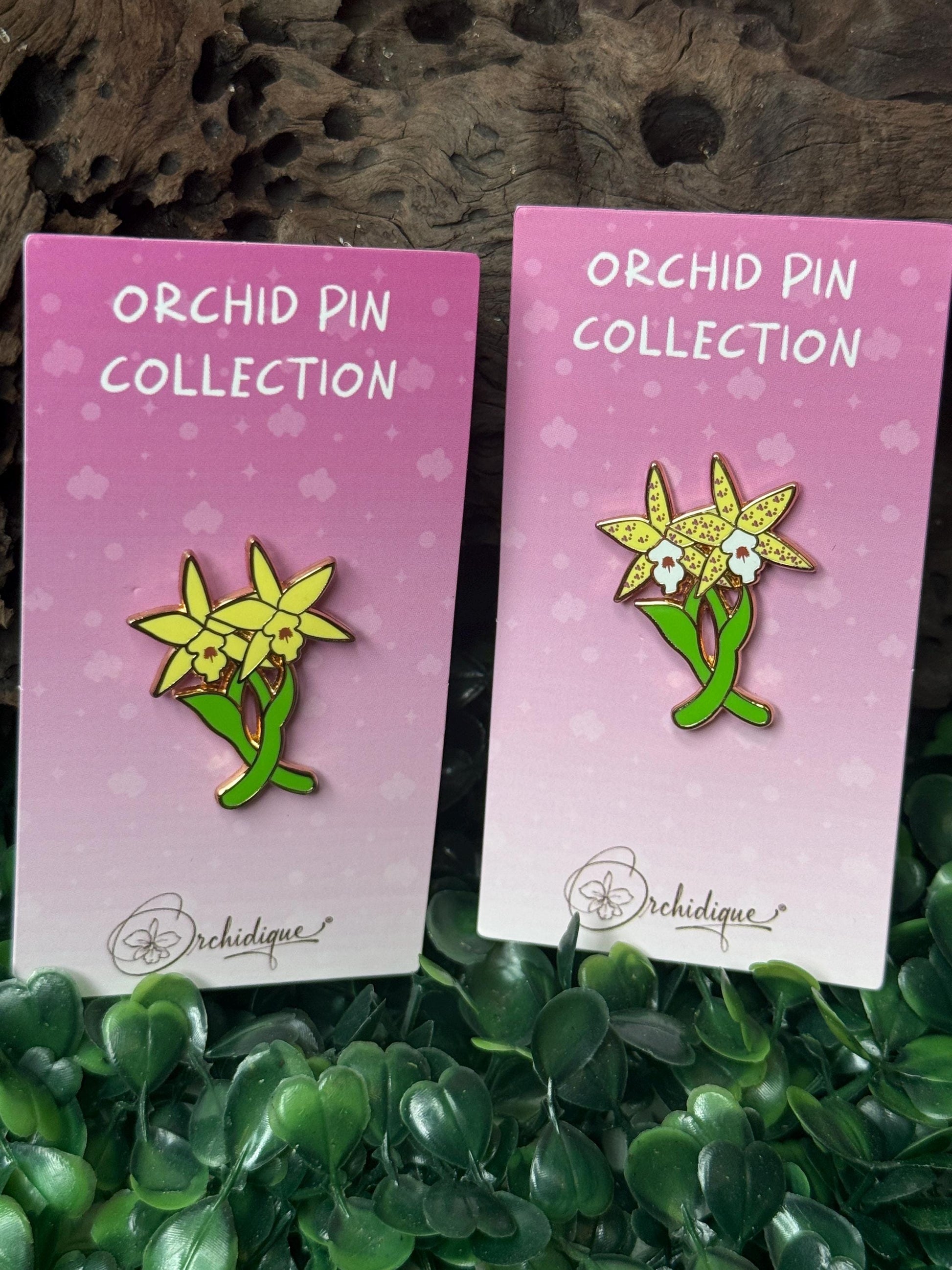 Double Laelia Enamel Pin- Orchid Flower Enamel Pin • Flower Orchid Collector Item