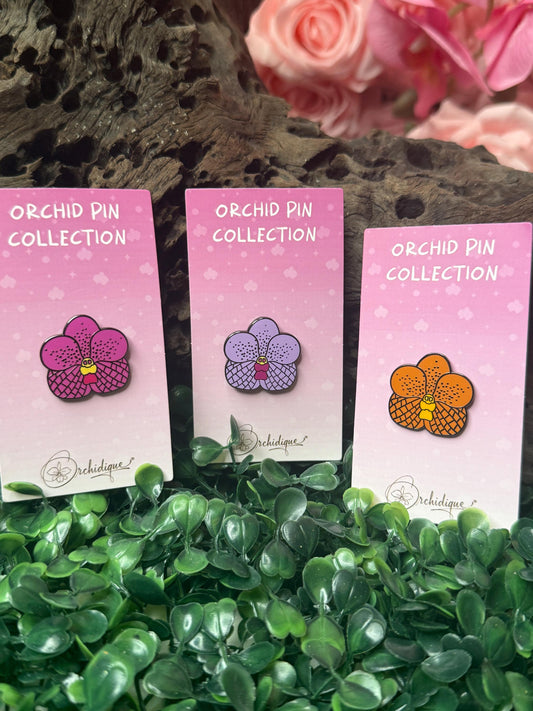 Vanda Enamel Pin- Orchid Flower Enamel Pin • Flower Orchid Collector Item
