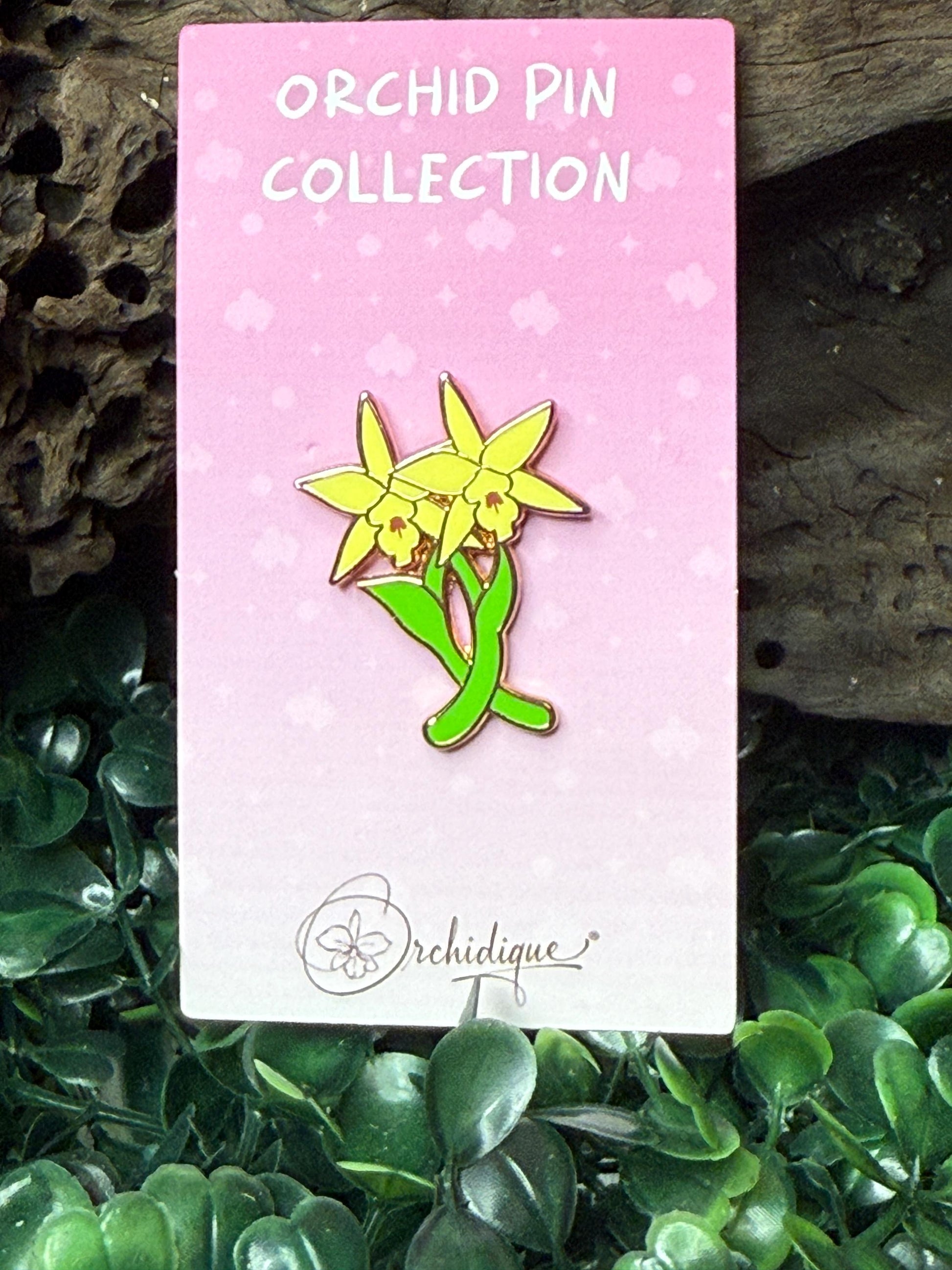 Double Laelia Enamel Pin- Orchid Flower Enamel Pin • Flower Orchid Collector Item