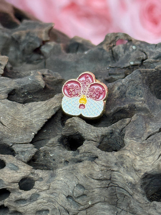 Mini Vandas - inspired Orchid Flower Enamel Pin • Mini Floral Pin Collector Item • Orchid Pins and Badges