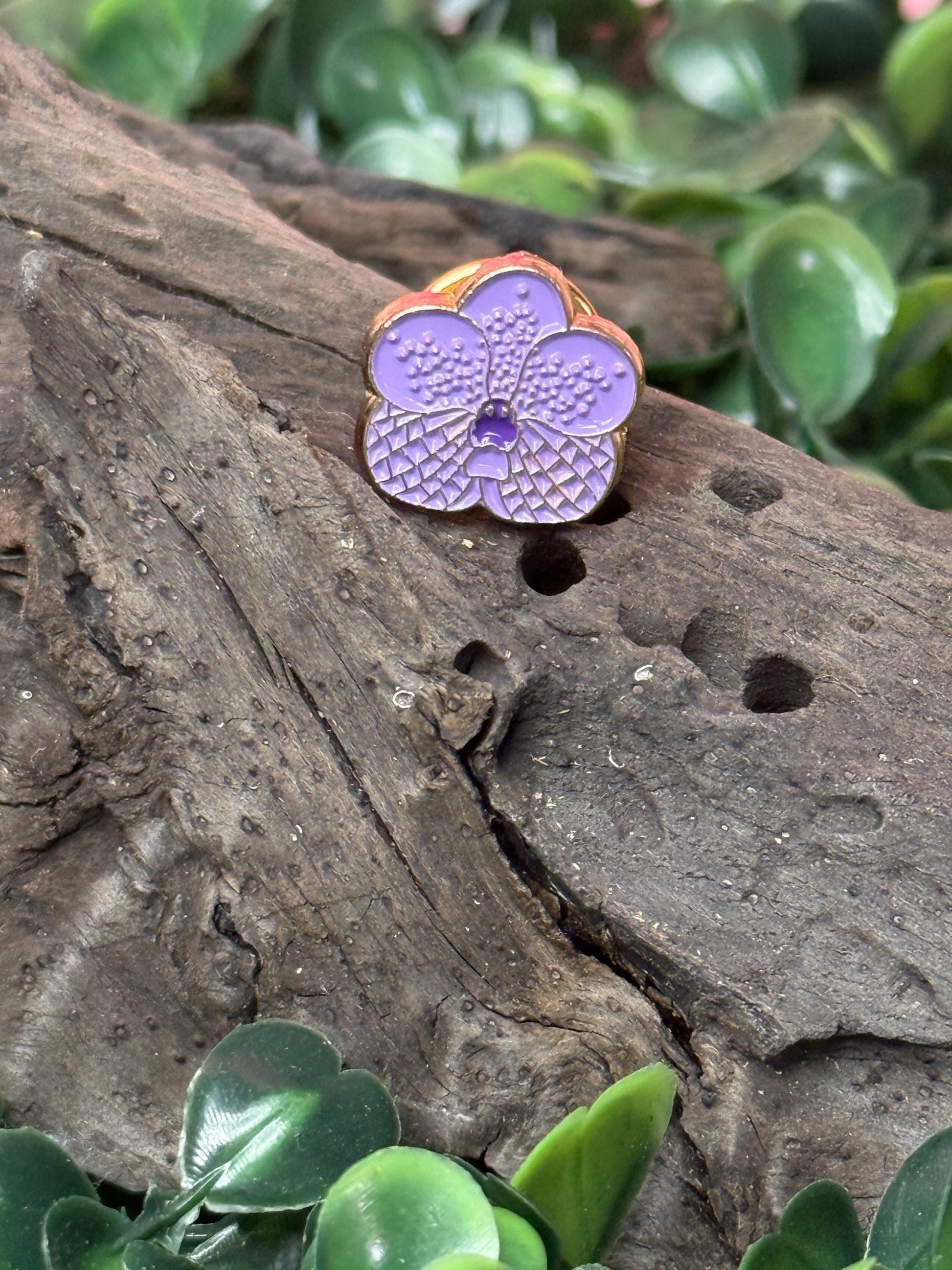 Mini Vandas - inspired Orchid Flower Enamel Pin • Mini Floral Pin Collector Item • Orchid Pins and Badges