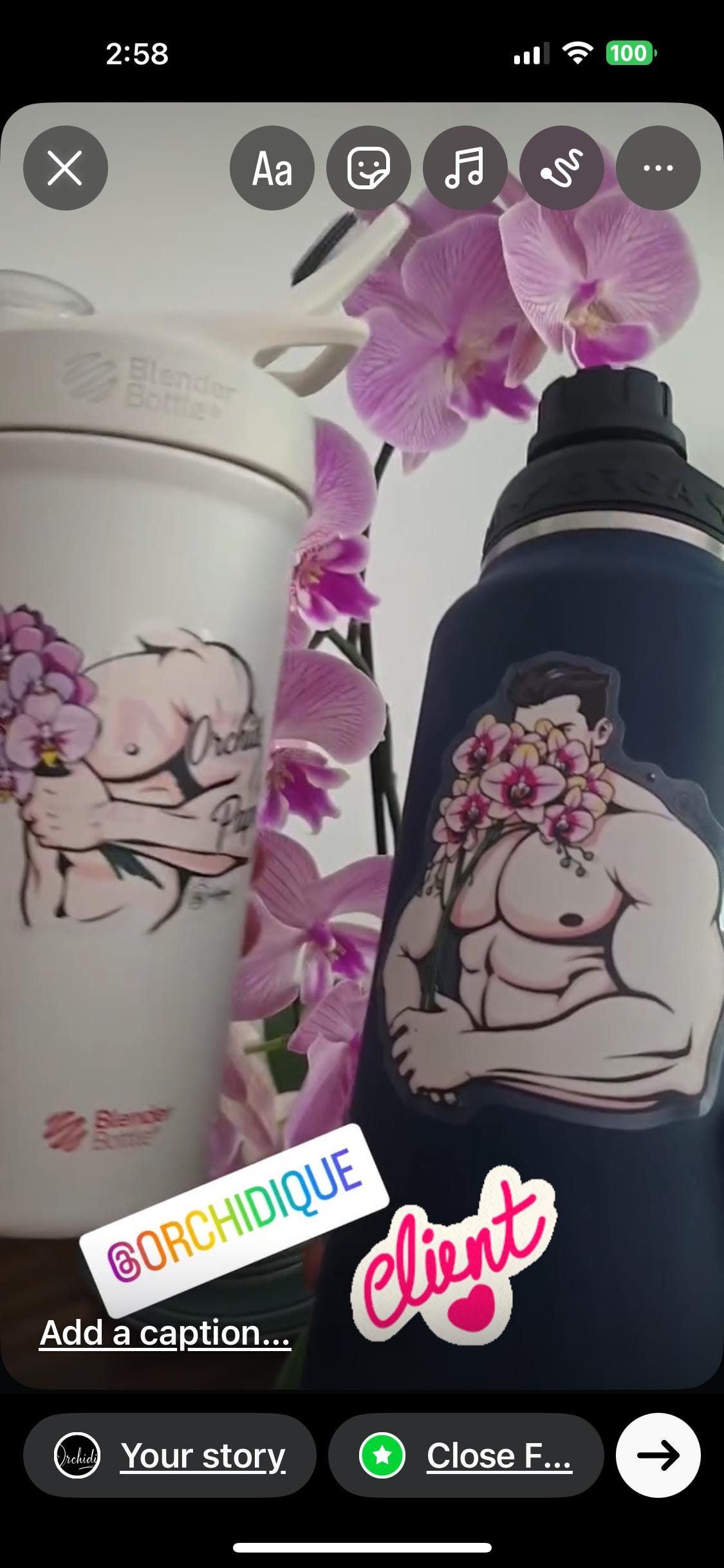 Orchid Muscle Man Sticker
