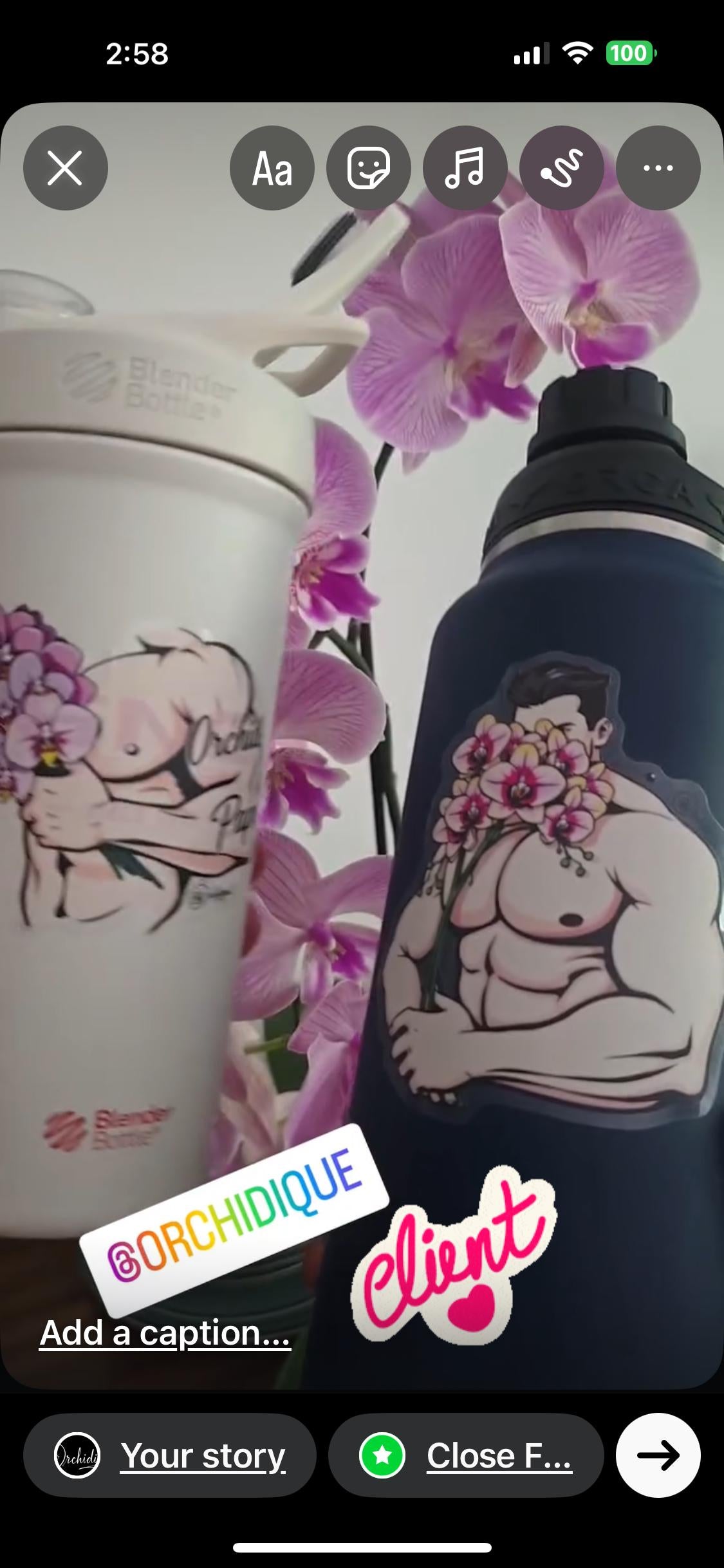 Orchid Papi Muscle Man Sticker