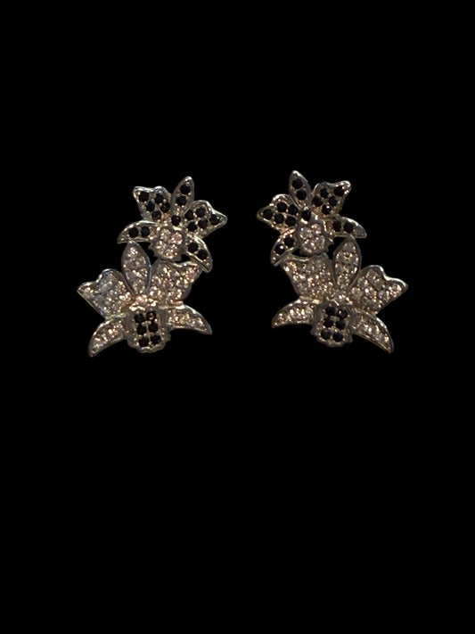 Shimmer Me Cattleya Soulmates Earrings, Pink and White Zircons