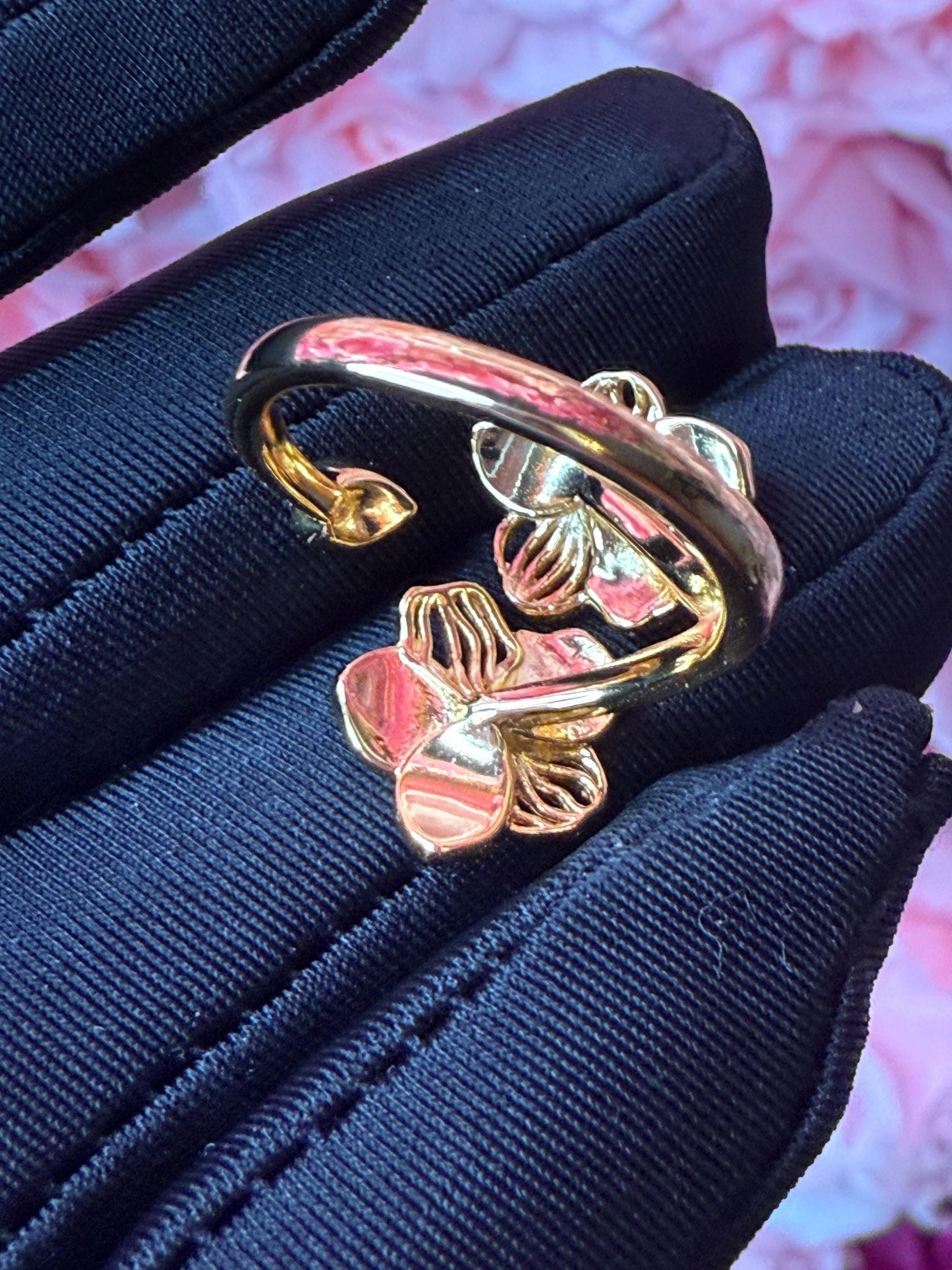 Double Vanda Orchid Flower Ring: Orchid Statement Ring Vanda Gold Orchid Ring • Orchid Silver Floral Ring • White