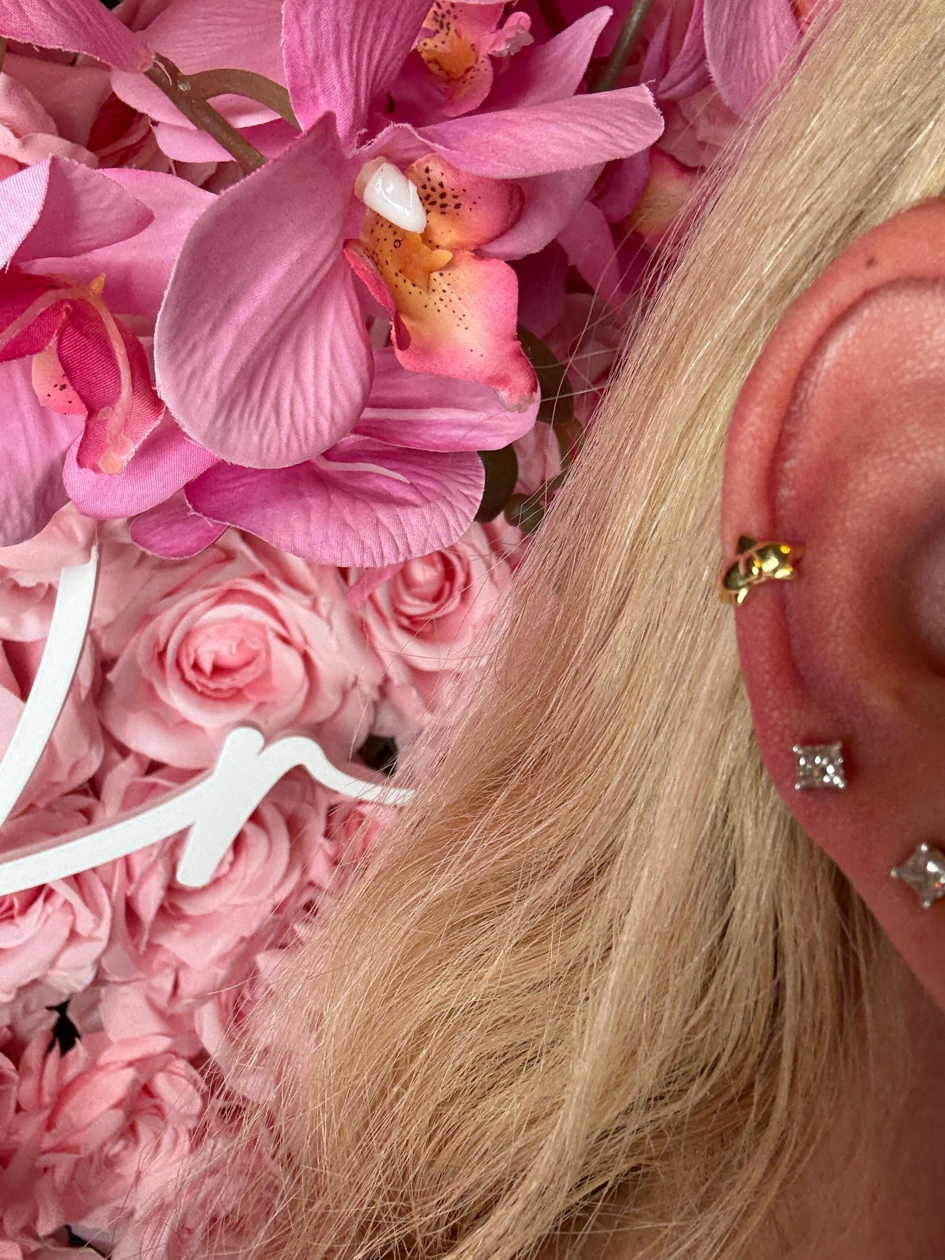 Dainty Phalaenopsis Ear Cuff • Cuff Gold Orchid Flower • Minimalist Jewelry