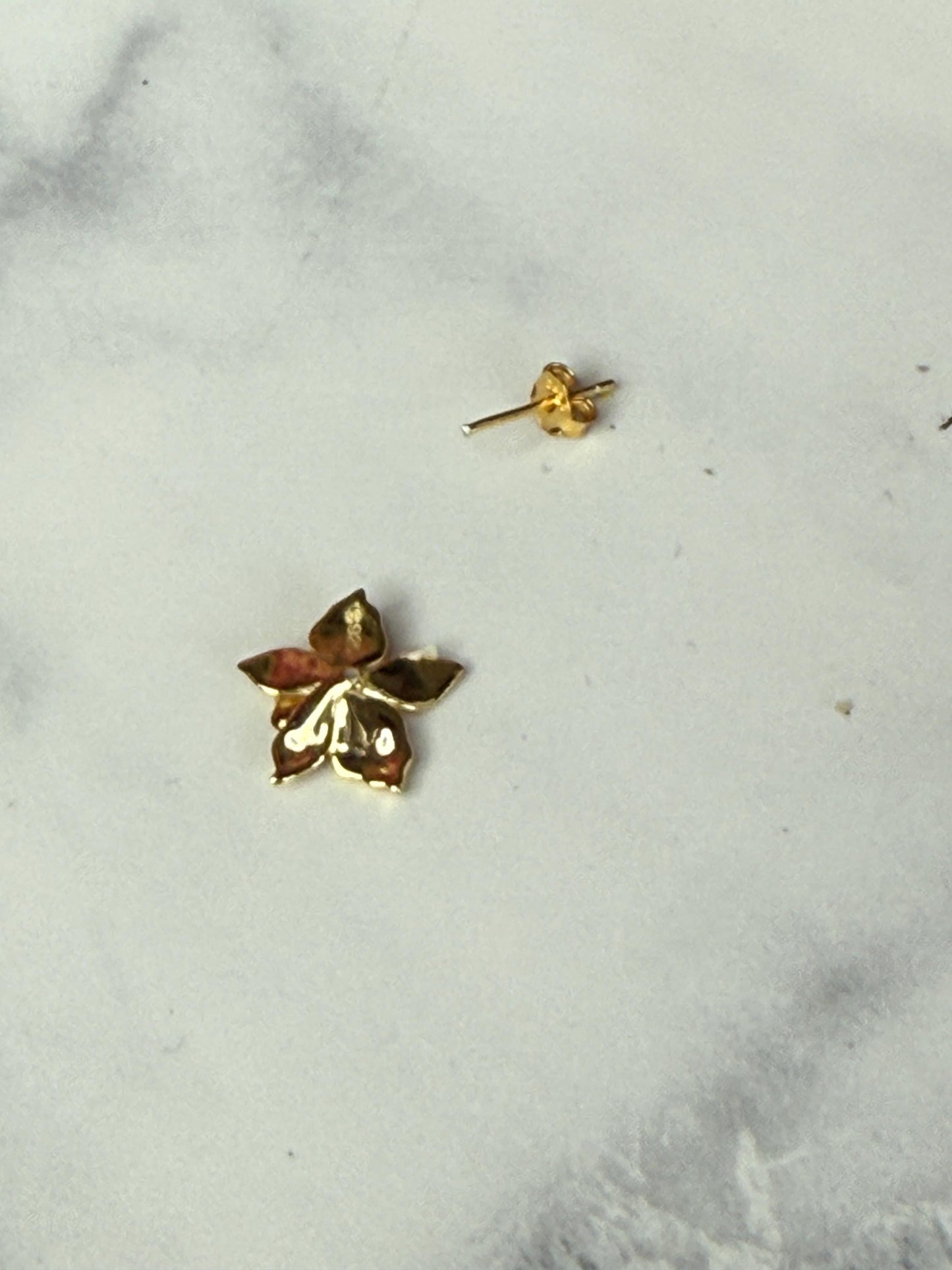 Gold Orchid Earrings • Gold Plated Orchid Studs • Elegant Flower Jewelry