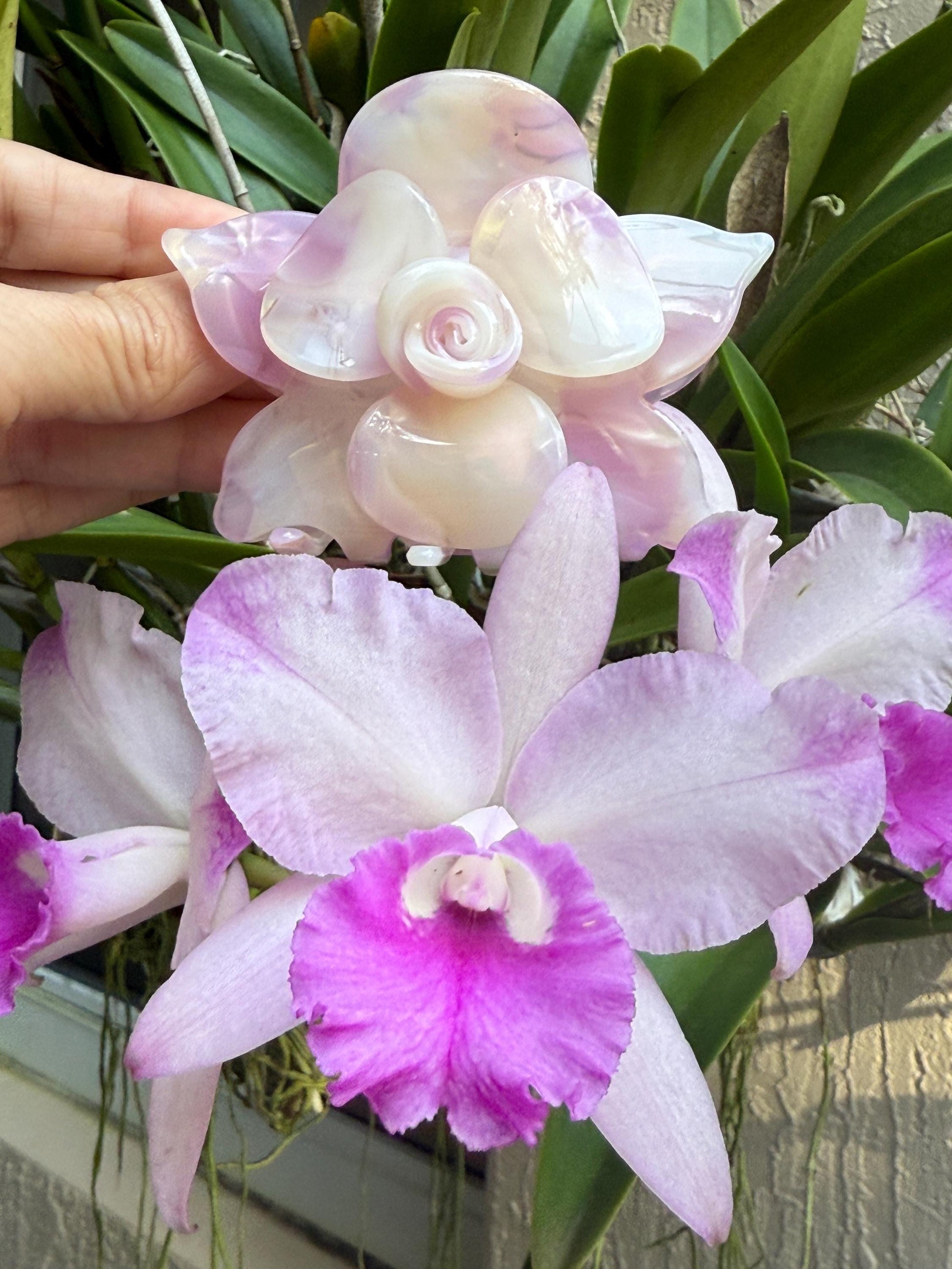 Orchid Hair Claw • Purple Orchid Hair Claw Clip • Wedding Hair Piece • Tropical Orchid Acetate Claw Clip