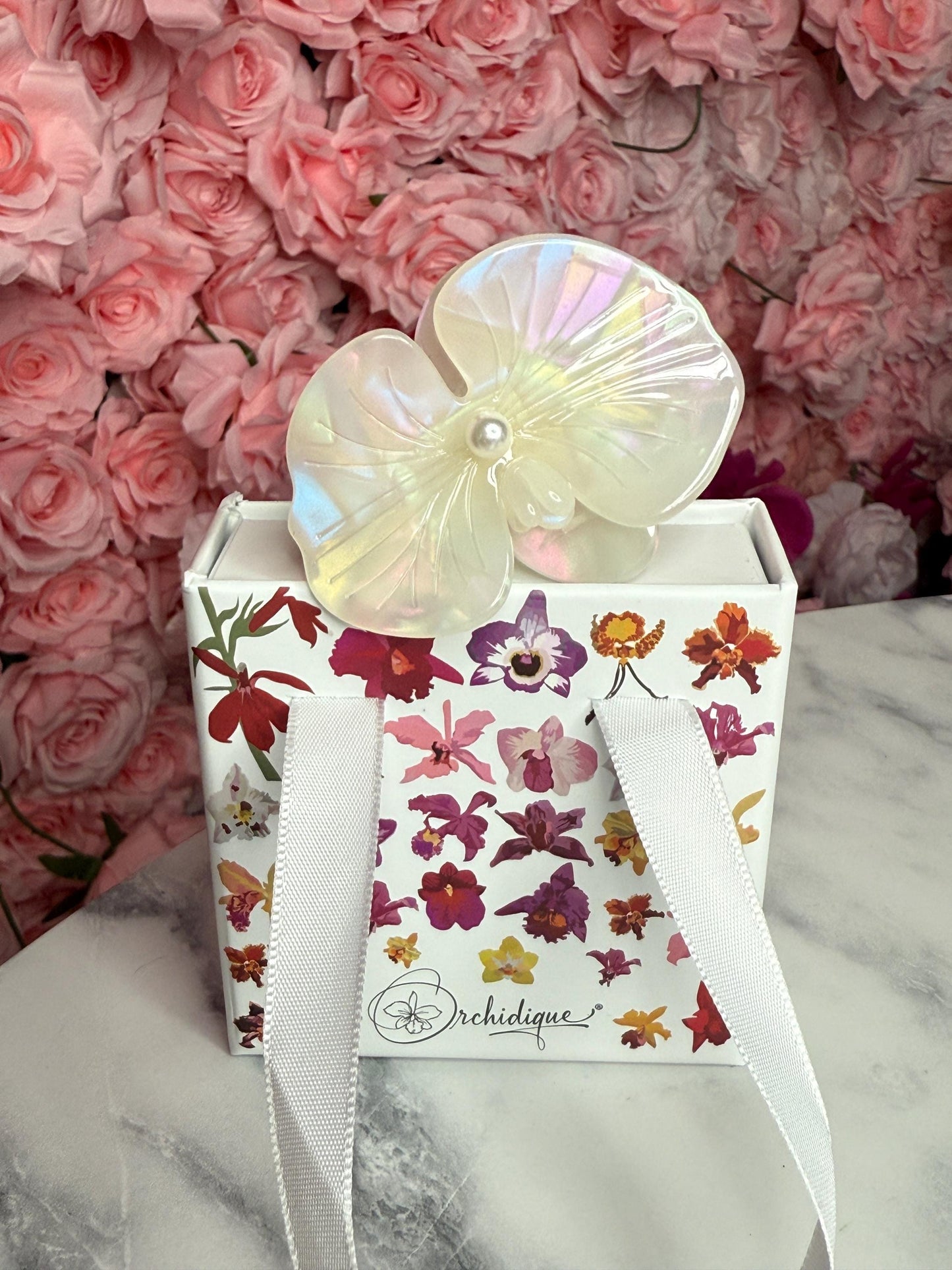Orchid Hair Barrette • White Orchid Hair Clip • Wedding Hair Piece • Tropical Acetate Clip • Joyeria de Orquídeas