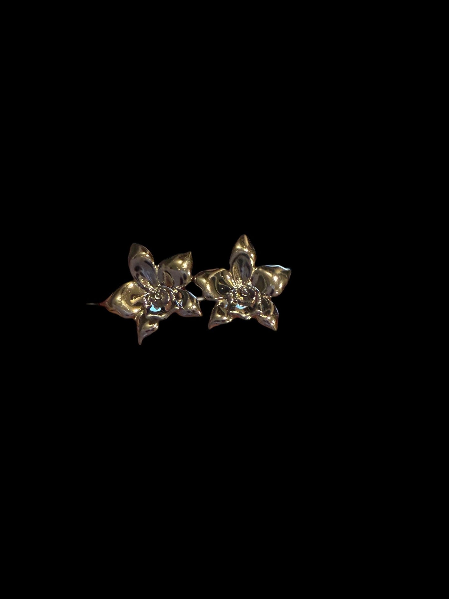 White Orchid Earrings • Sterling Silver Orchid Studs • Elegant Flower Jewelry