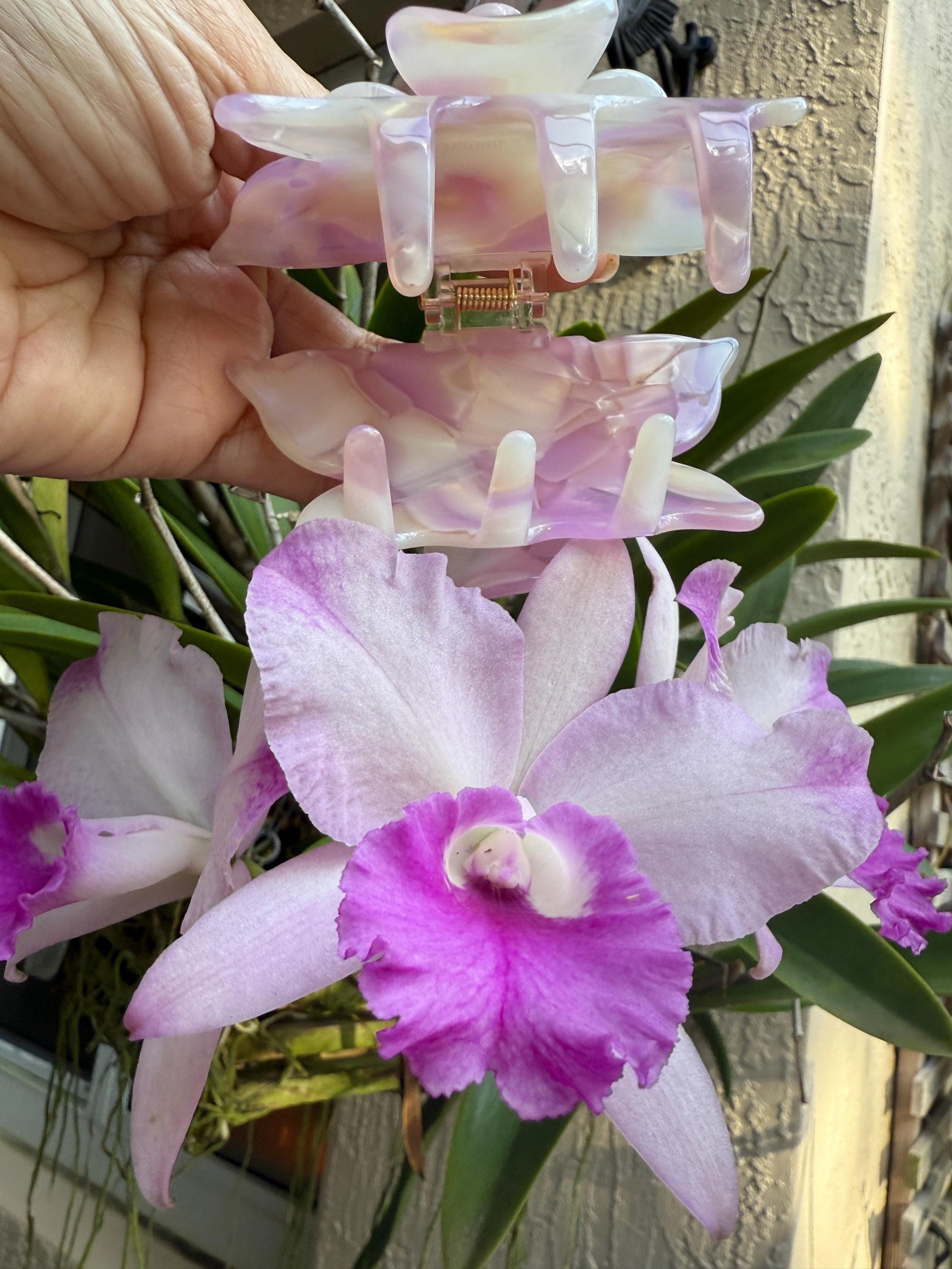 Orchid Hair Claw • Purple Orchid Hair Claw Clip • Wedding Hair Piece • Tropical Orchid Acetate Claw Clip