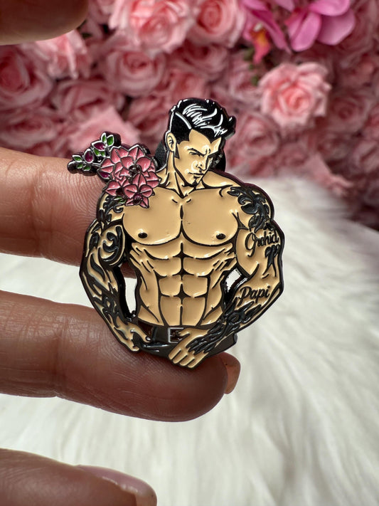 Orchid Muscle Man Papi Pin - Orchid Papi Pin Brooch