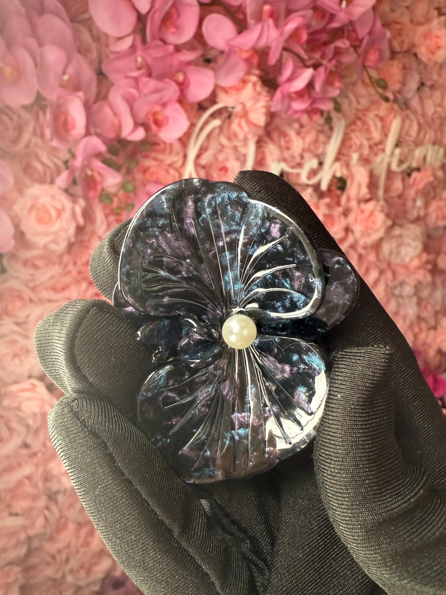 Orchid Hair Barrette • Black Orchid Hair Clip • Wedding Hair Piece • Tropical Clip • Joyeria de Orquídeas