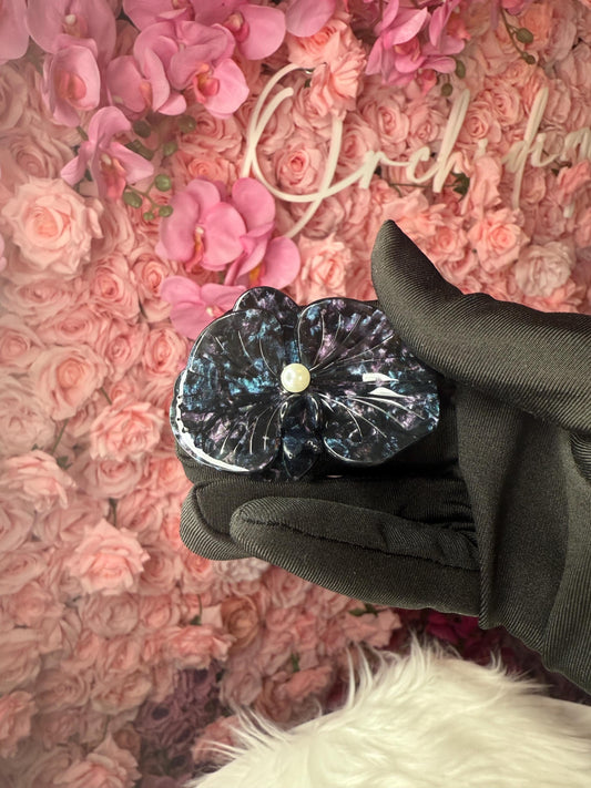 Orchid Hair Barrette • Black Orchid Hair Clip • Wedding Hair Piece • Tropical Clip • Joyeria de Orquídeas