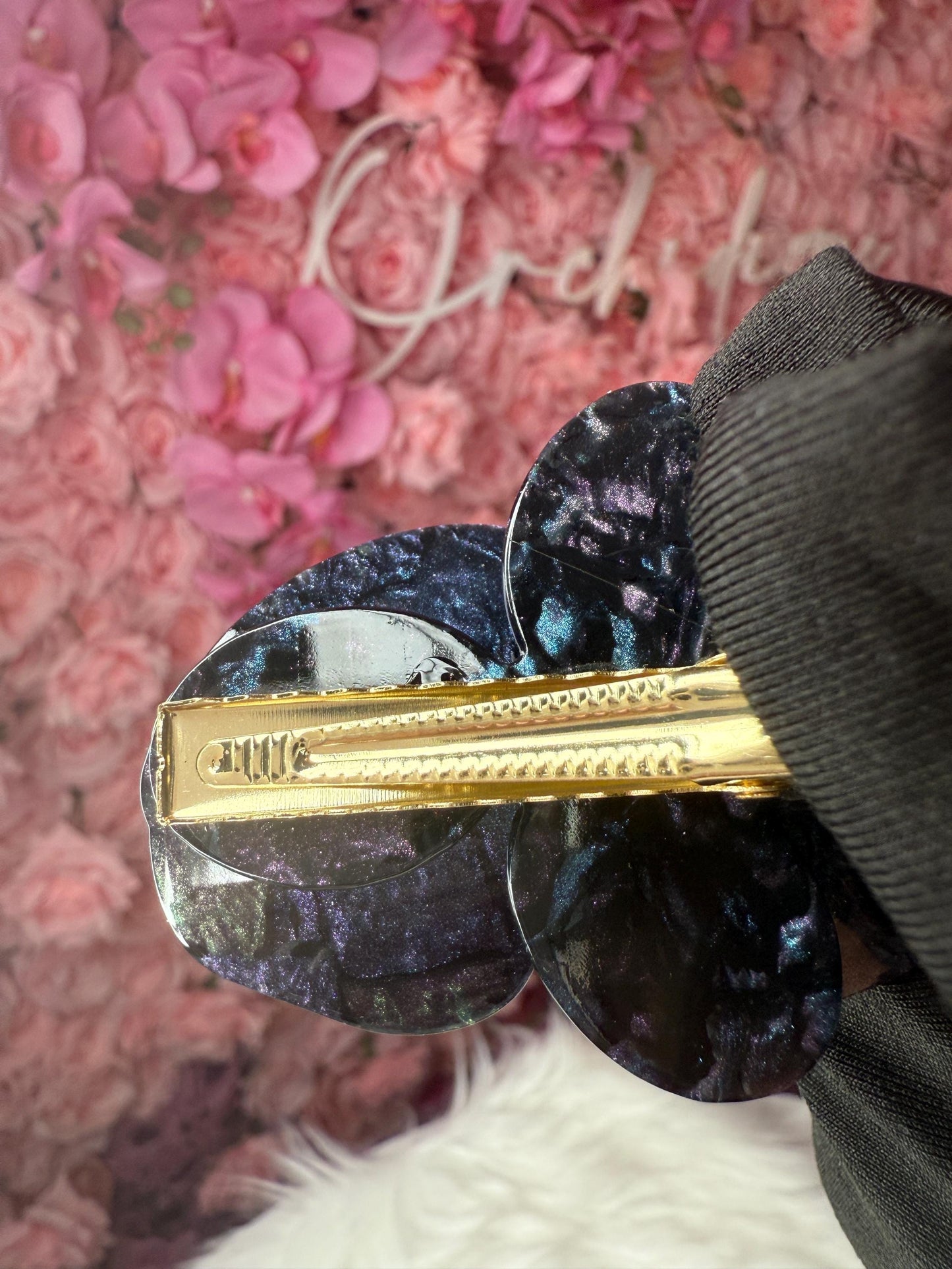 Orchid Hair Barrette • Black Orchid Hair Clip • Wedding Hair Piece • Tropical Clip • Joyeria de Orquídeas