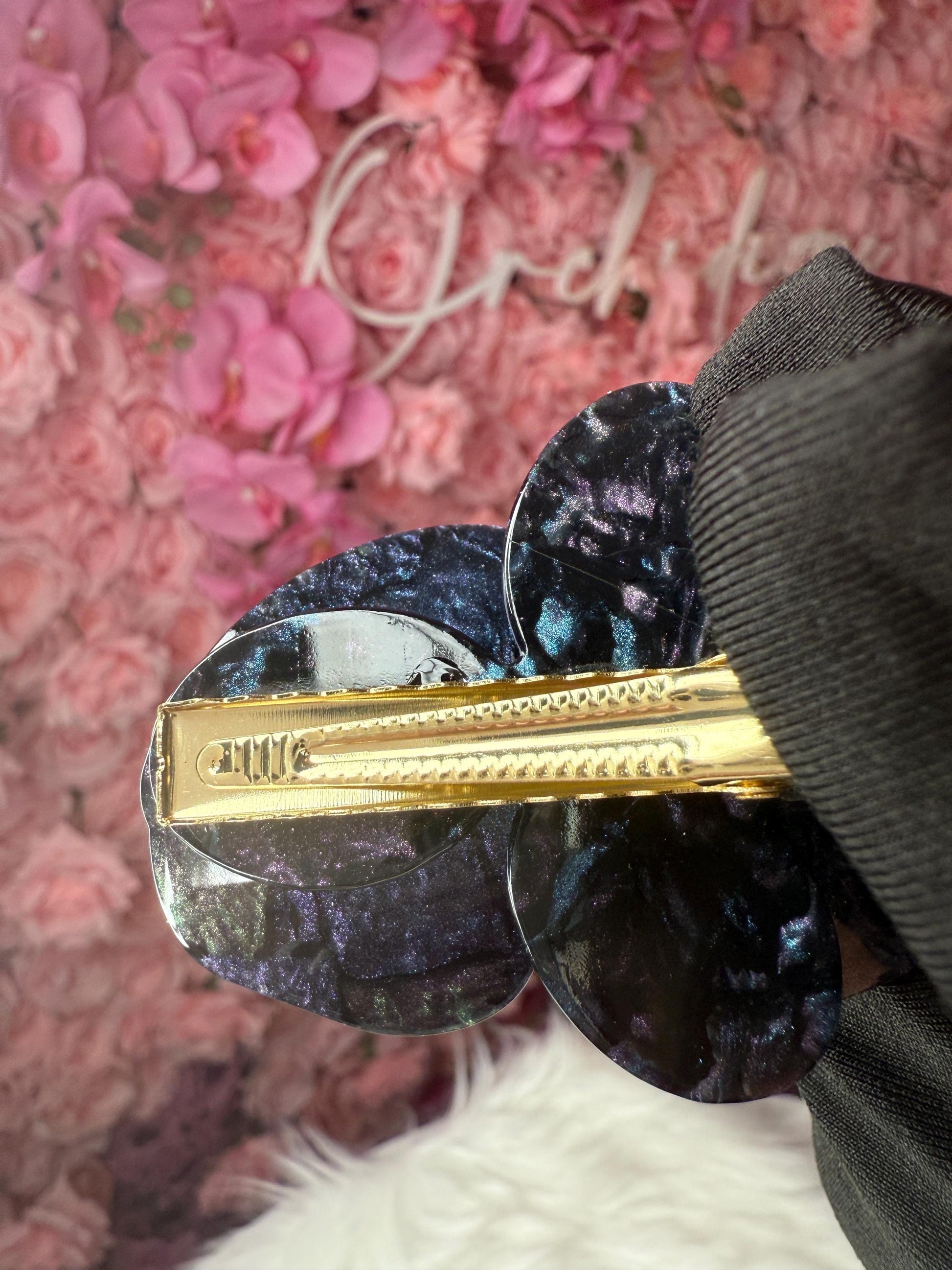 Orchid Hair Barrette • Black Orchid Hair Clip • Wedding Hair Piece • Tropical Clip • Joyeria de Orquídeas