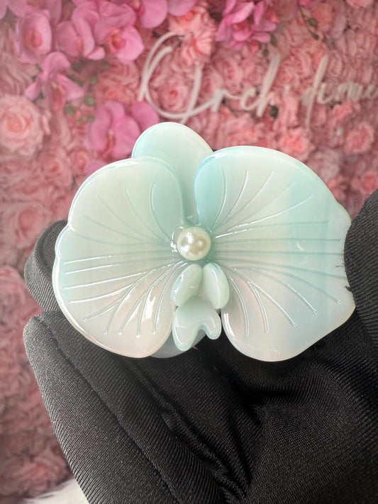 Orchid Hair Barrette • Blue Orchid Hair Clip • Wedding Hair Piece • Tropical Clip • Joyeria de Orquídeas