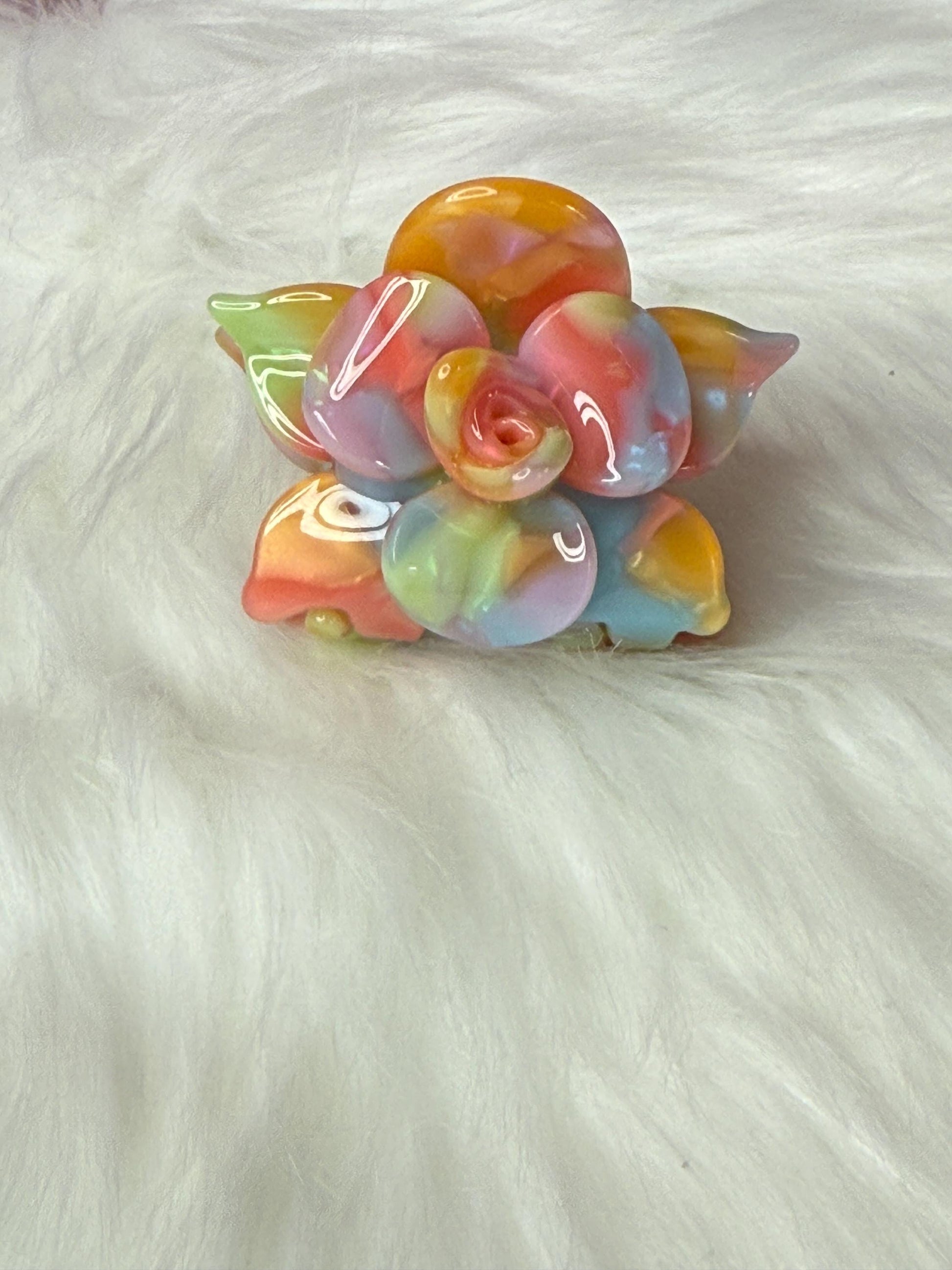 Colorful Mini Orchid Hair Claw Clip: Flower Hair Accessory