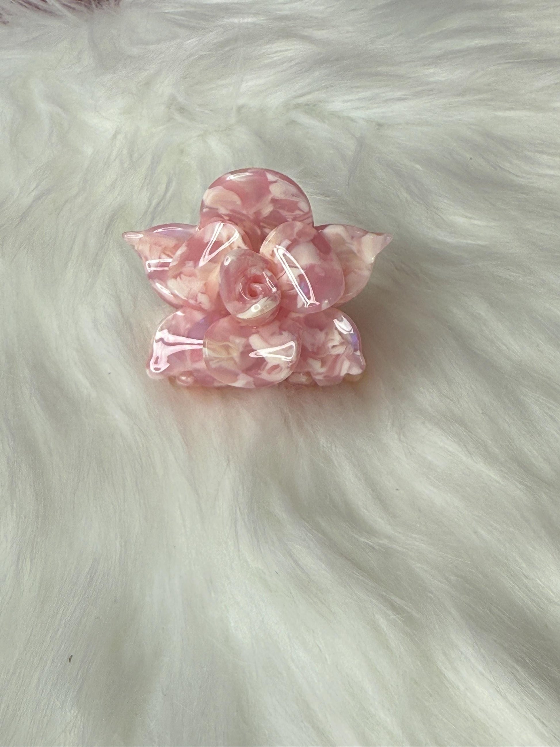 Pink Mini Orchid Hair Claw Clip: Flower Hair Accessory