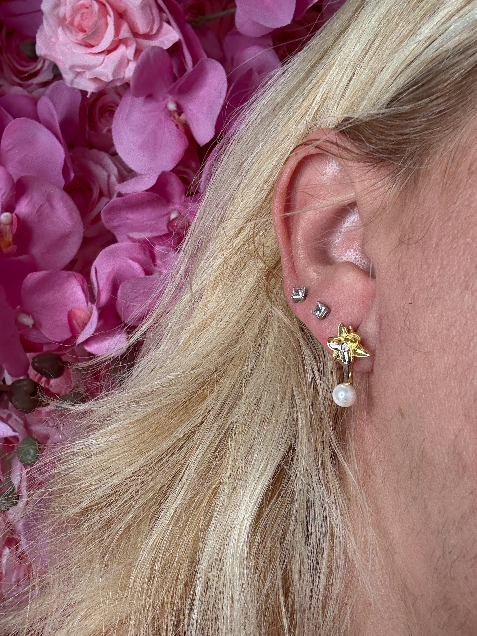Pearl Jacket for Earrings • Versatile Earring Enhancer • Stud Earring Transformer