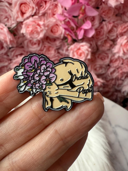 Orchid Muscle Man Papi Pin - Orchid Papi Pin Brooch