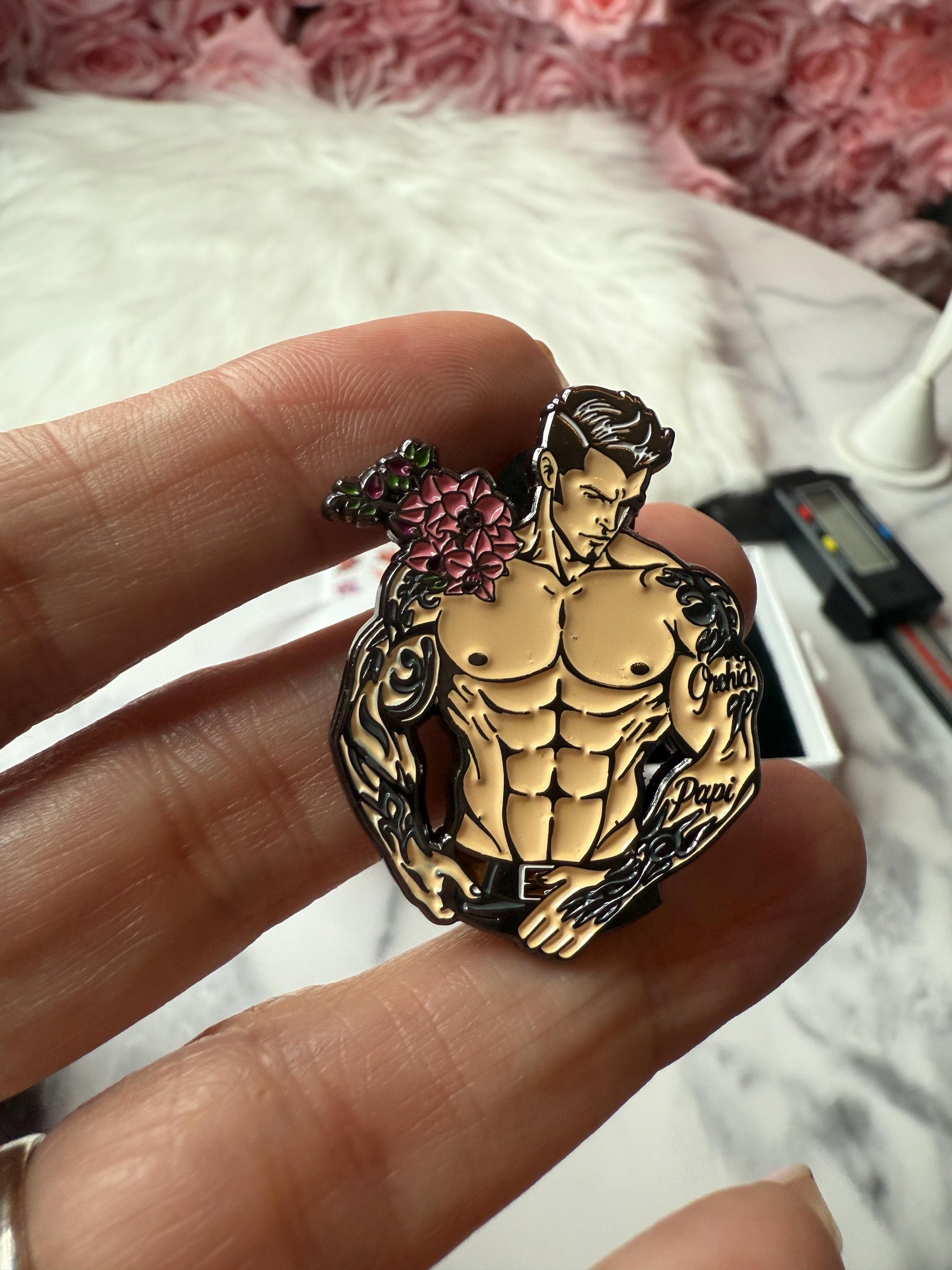 Orchid Muscle Man Papi Pin - Orchid Papi Pin Brooch