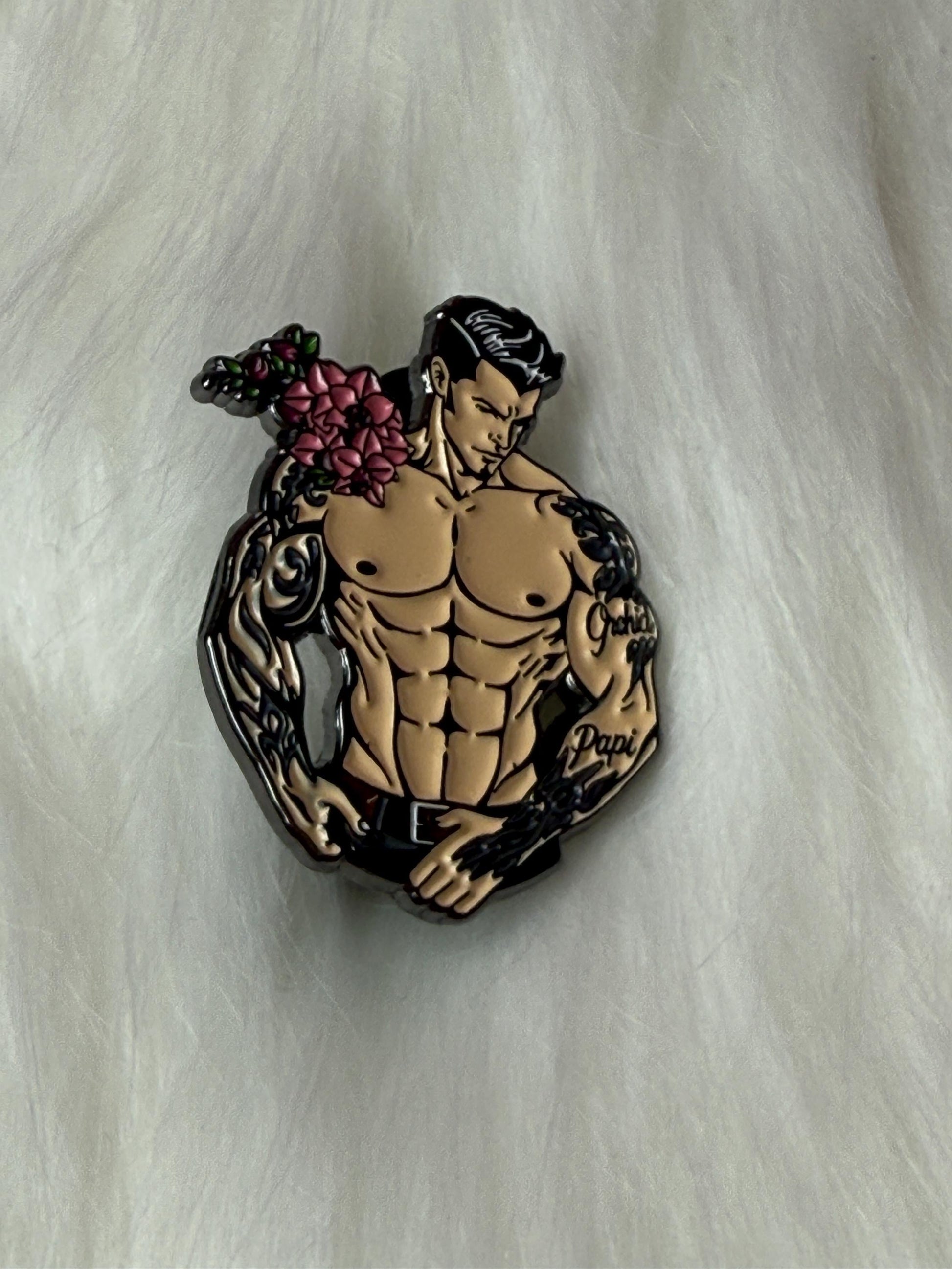 Orchid Muscle Man Papi Pin - Orchid Papi Pin Brooch