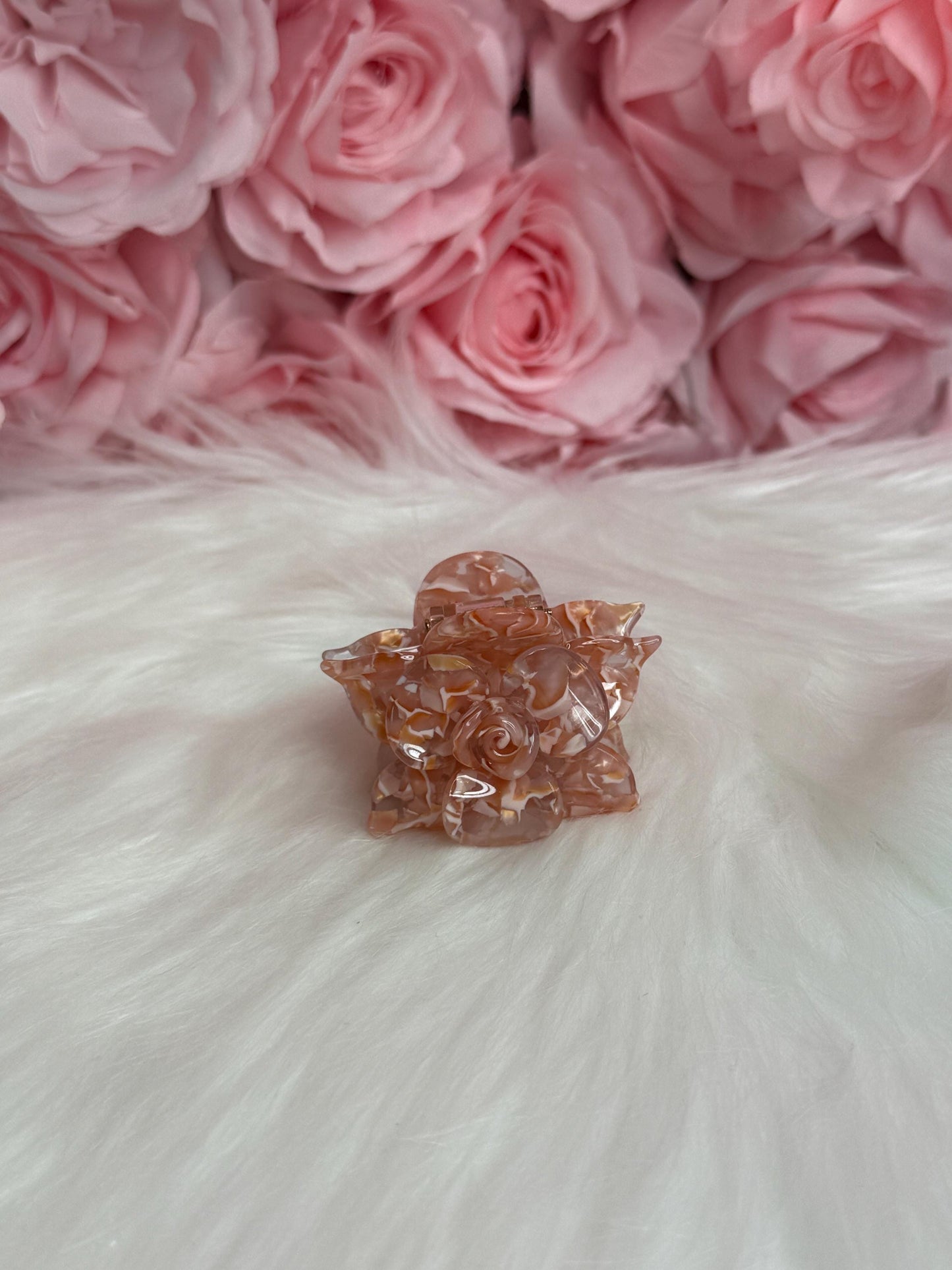 Strawberry Mini Orchid Hair Claw Clip: Pink Hair Accessories, Handmade Hair Accessories, Bridal Hair Accessories