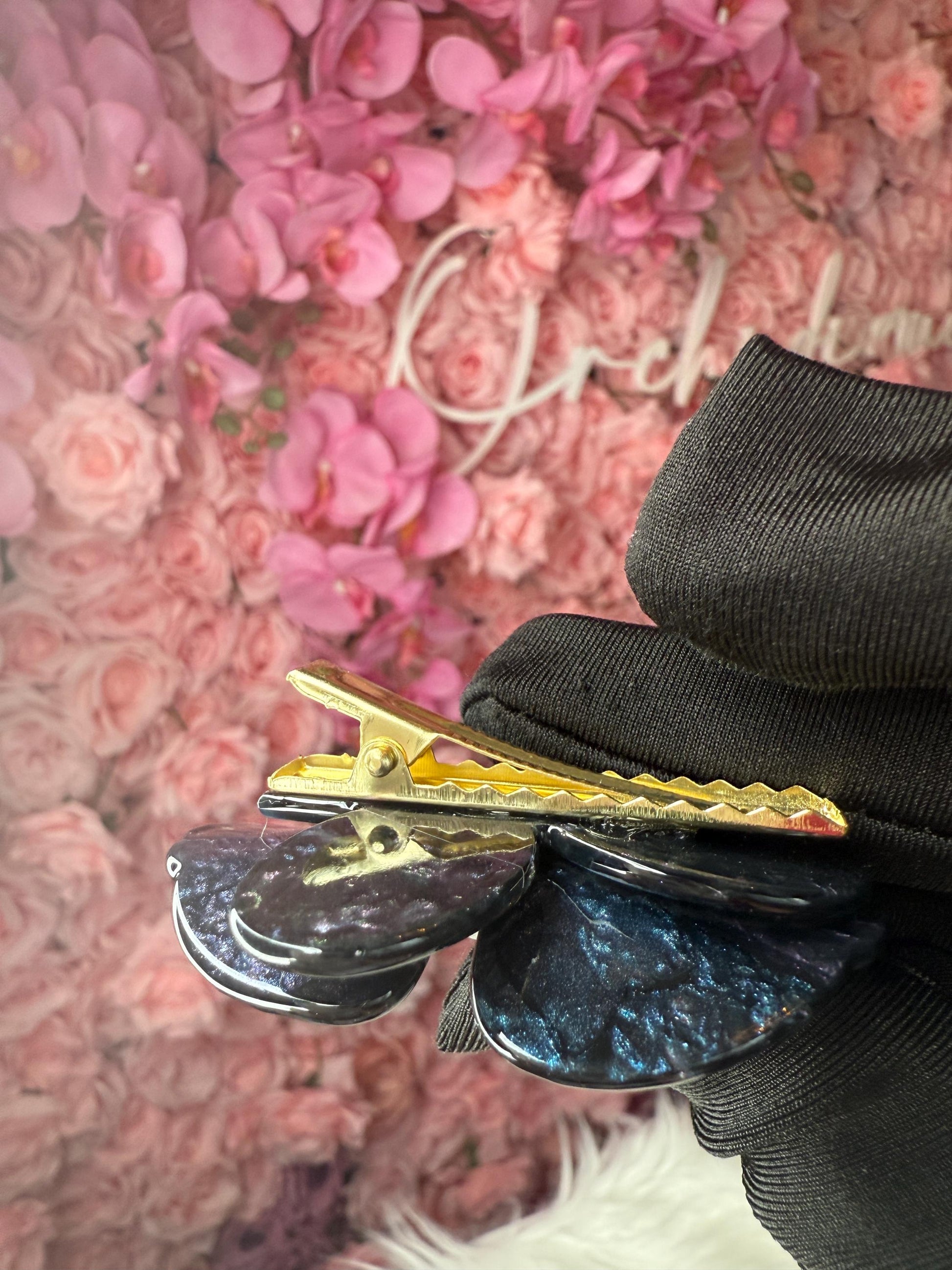 Orchid Hair Barrette • Black Orchid Hair Clip • Wedding Hair Piece • Tropical Clip • Joyeria de Orquídeas