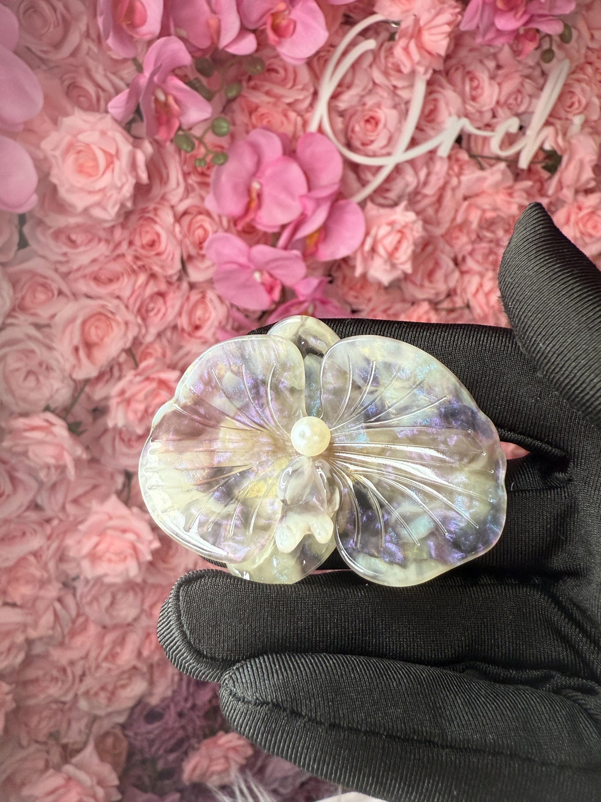 Orchid Hair Barrette • Lavendar Iridescence Orchid Hair Clip • Wedding Hair Piece • Tropical Clip • Joyeria de Orquídeas