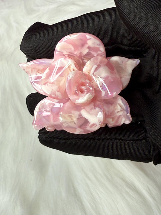 Pink Mini Orchid Hair Claw Clip: Flower Hair Accessory