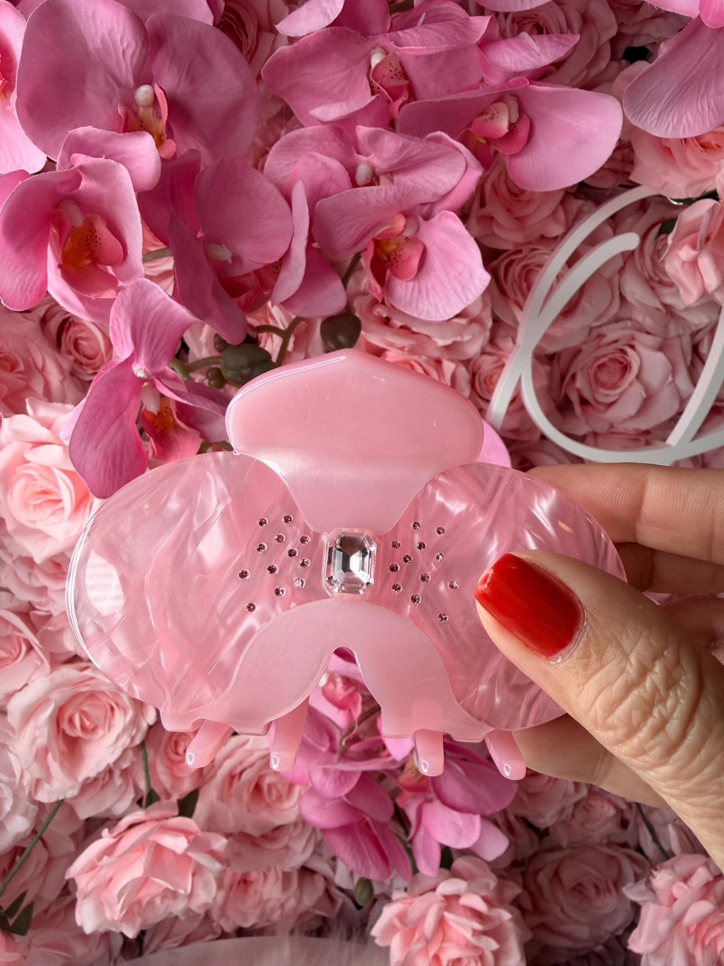 Orchid Hair Claw • Pink Phalaenopsis Orchid Hair Clip • Wedding Hair Accessories • Bride Hair Accessories • Handmade Hair Accessories