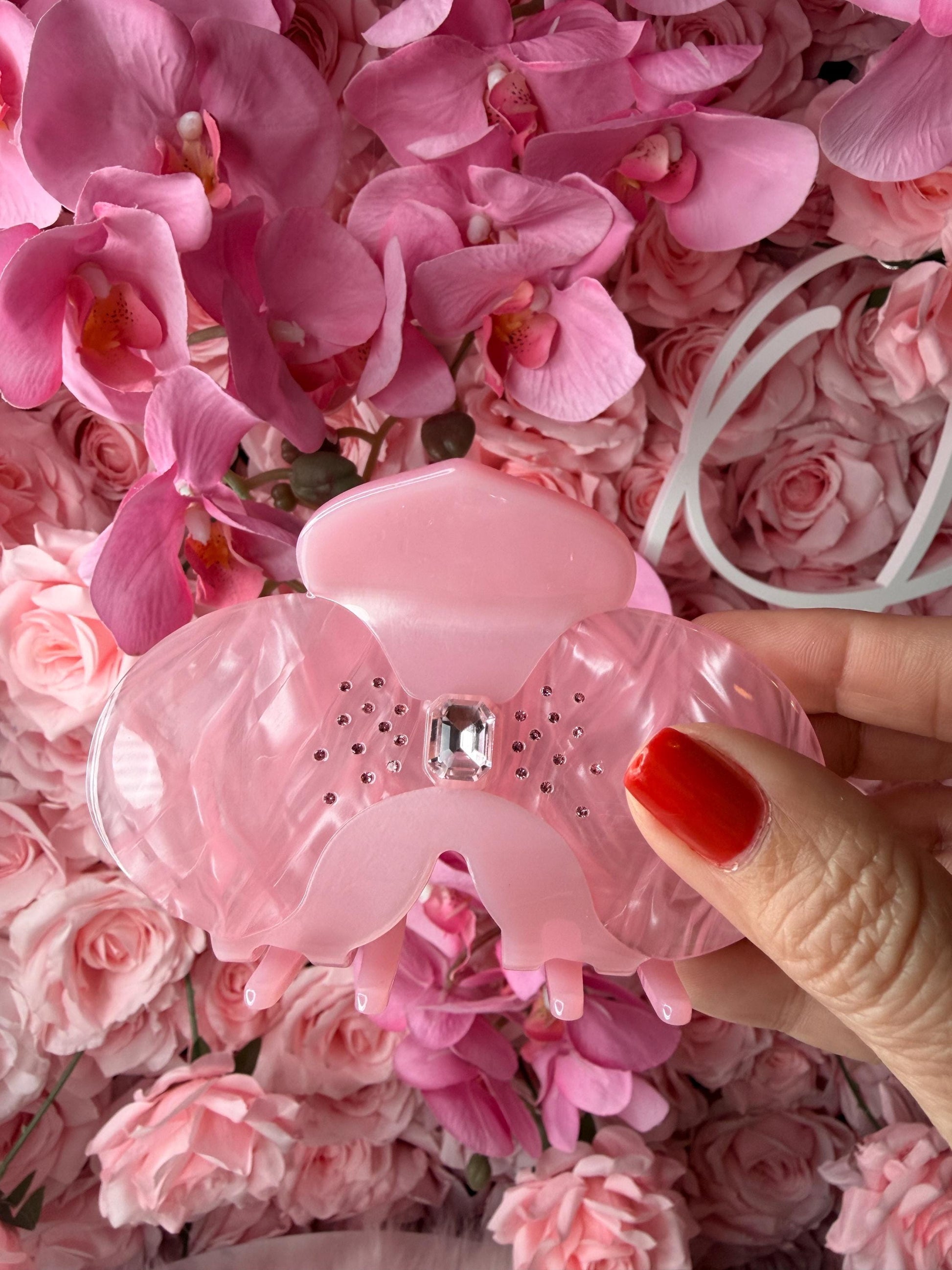 Orchid Hair Claw • Pink Phalaenopsis Orchid Hair Clip • Wedding Hair Accessories • Bride Hair Accessories • Handmade Hair Accessories