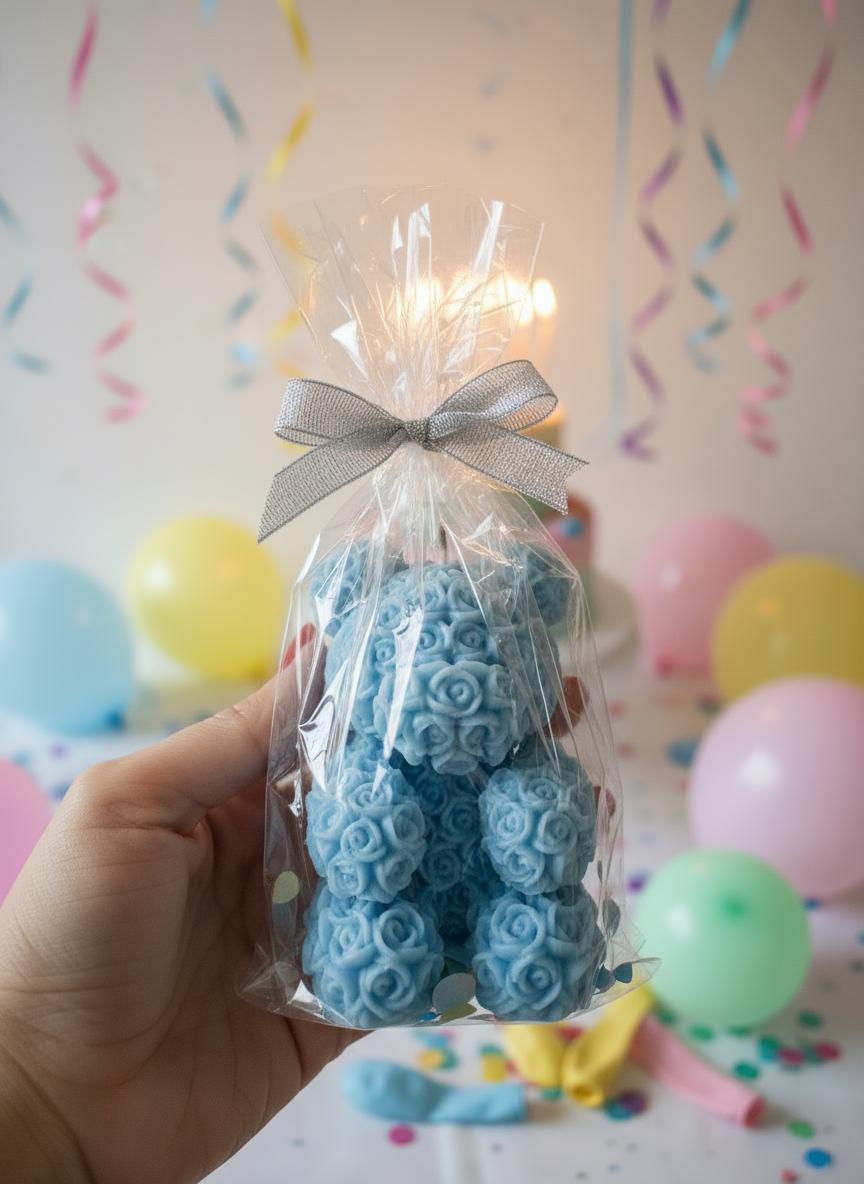 Blue Teddy Bear Soy Candle Orchid & Sea Salt Scented Decor