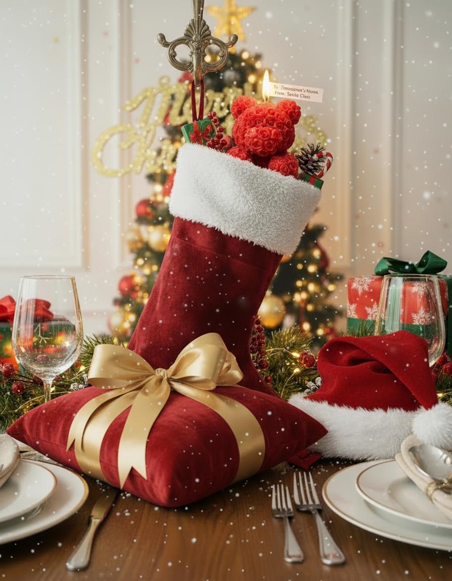 Red Teddy Bear Soy Candle Orchid & Sea Salt Scented Decor