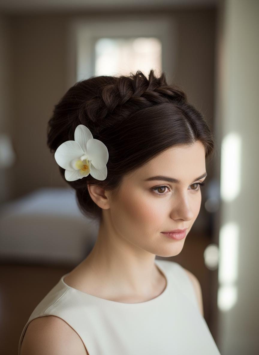 Phalaenopsis White Orchid Flower Hair Clip • Handmade Orchid Hair Clip • Realistic Flower for Hair or Gift • Orchid Flower Barrette