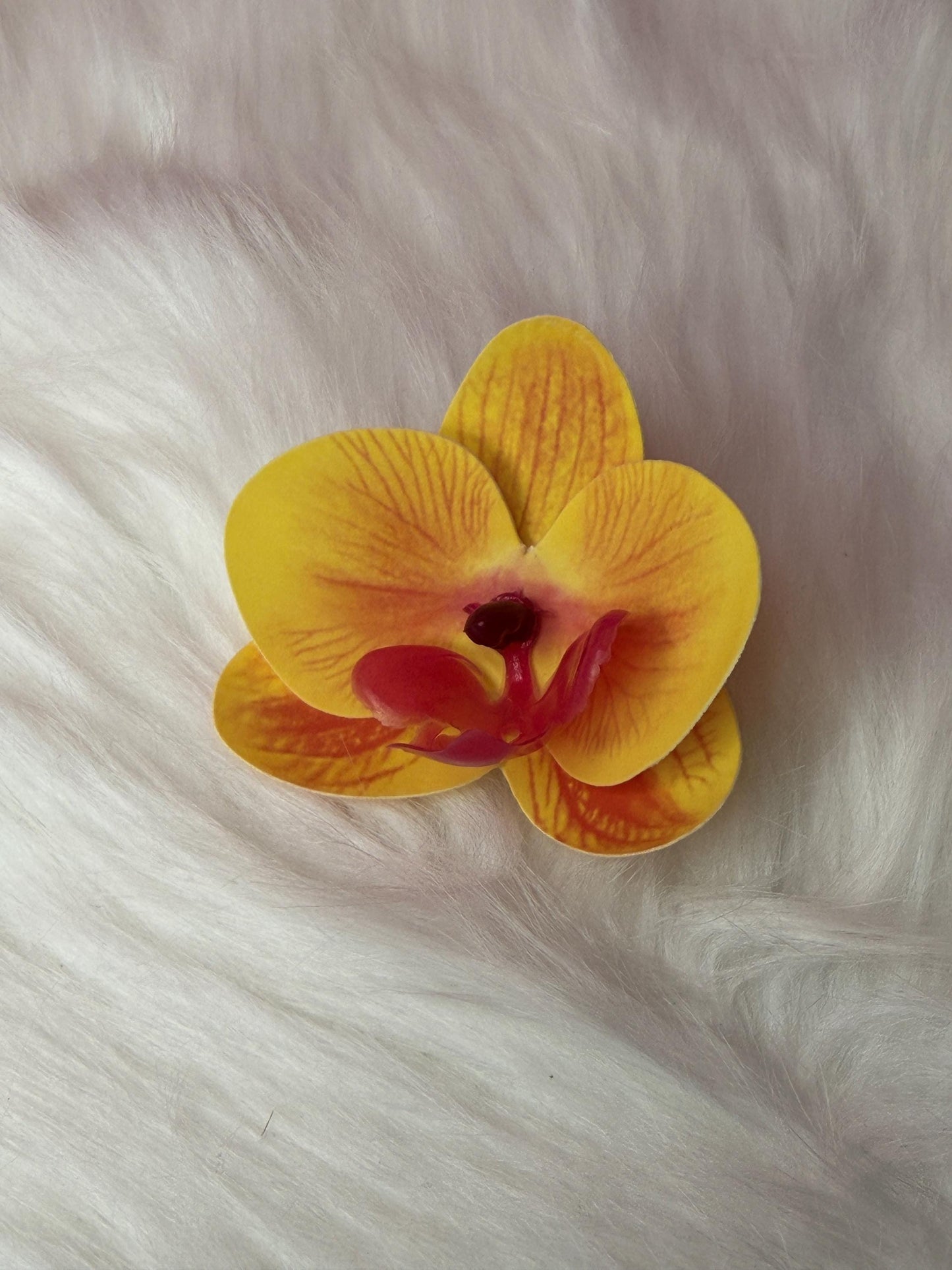 Phalaenopsis Yellow Orchid Flower Hair Clip • Handmade Orchid Hair Clip • Realistic Flower for Hair or Gift • Orchid Flower Barrette