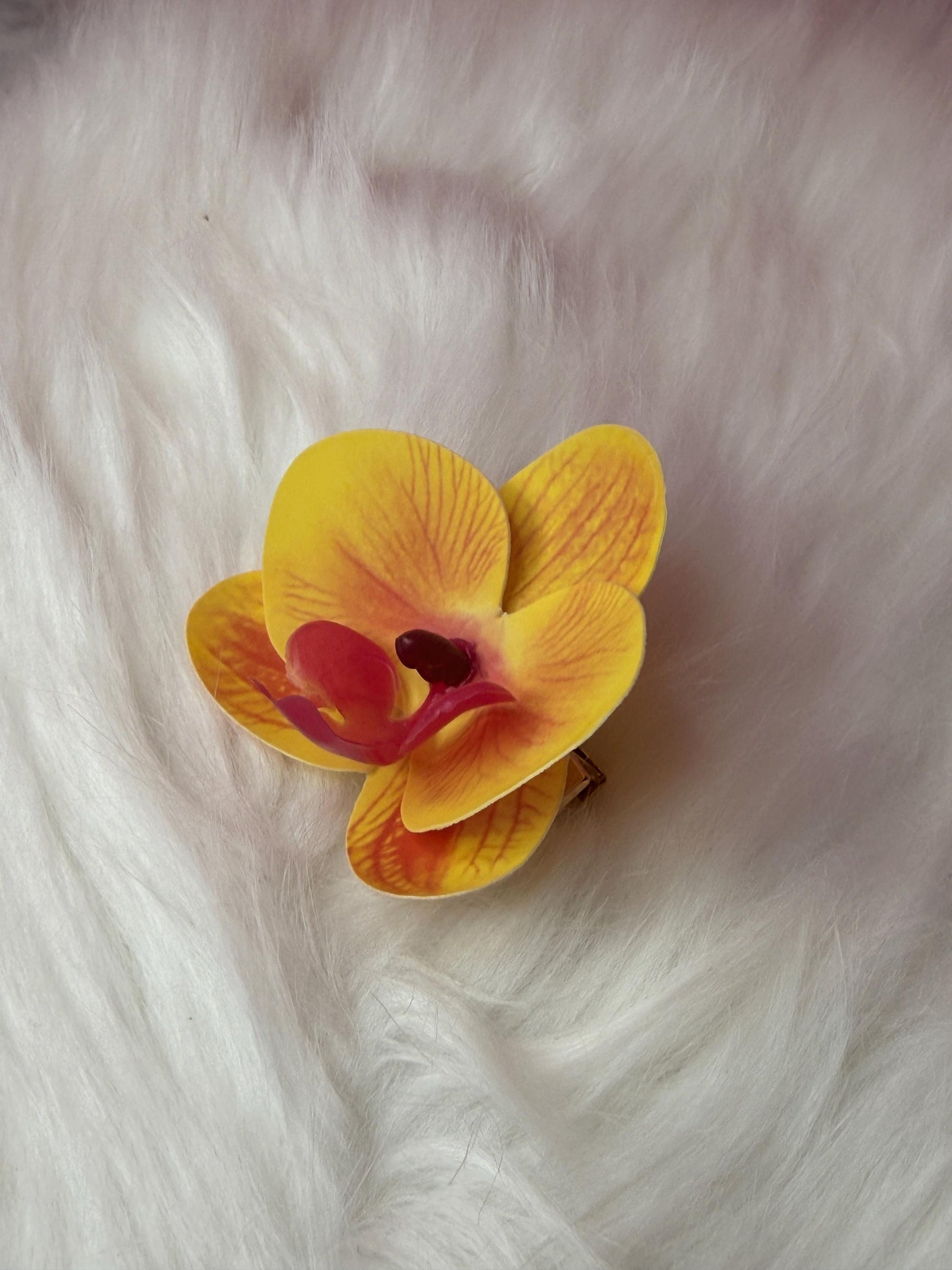 Phalaenopsis Yellow Orchid Flower Hair Clip • Handmade Orchid Hair Clip • Realistic Flower for Hair or Gift • Orchid Flower Barrette
