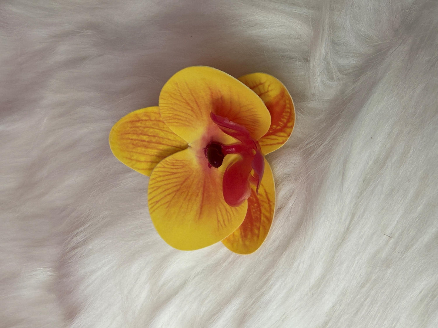 Phalaenopsis Yellow Orchid Flower Hair Clip • Handmade Orchid Hair Clip • Realistic Flower for Hair or Gift • Orchid Flower Barrette