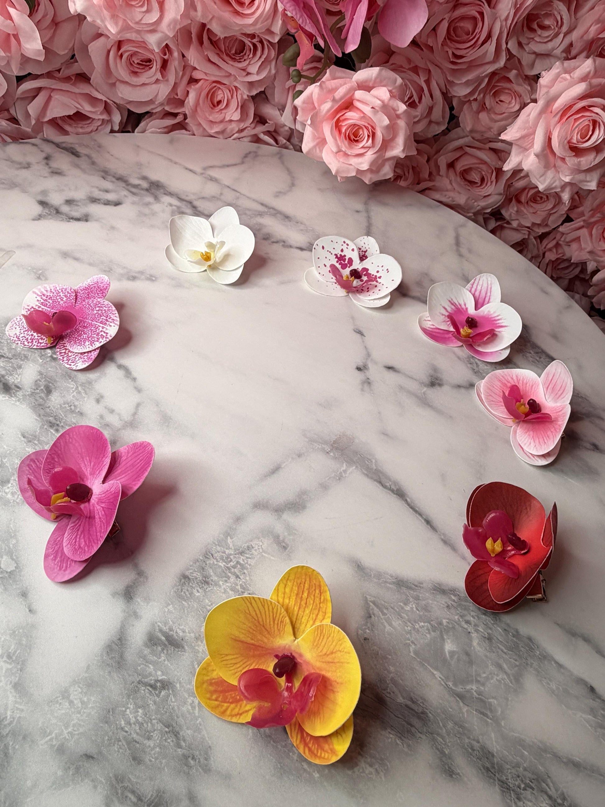 Phalaenopsis Spotted White Orchid Flower Hair Clip • Handmade Orchid Hair Clip • Realistic Flower for Hair or Gift • Orchid Flower Barrette