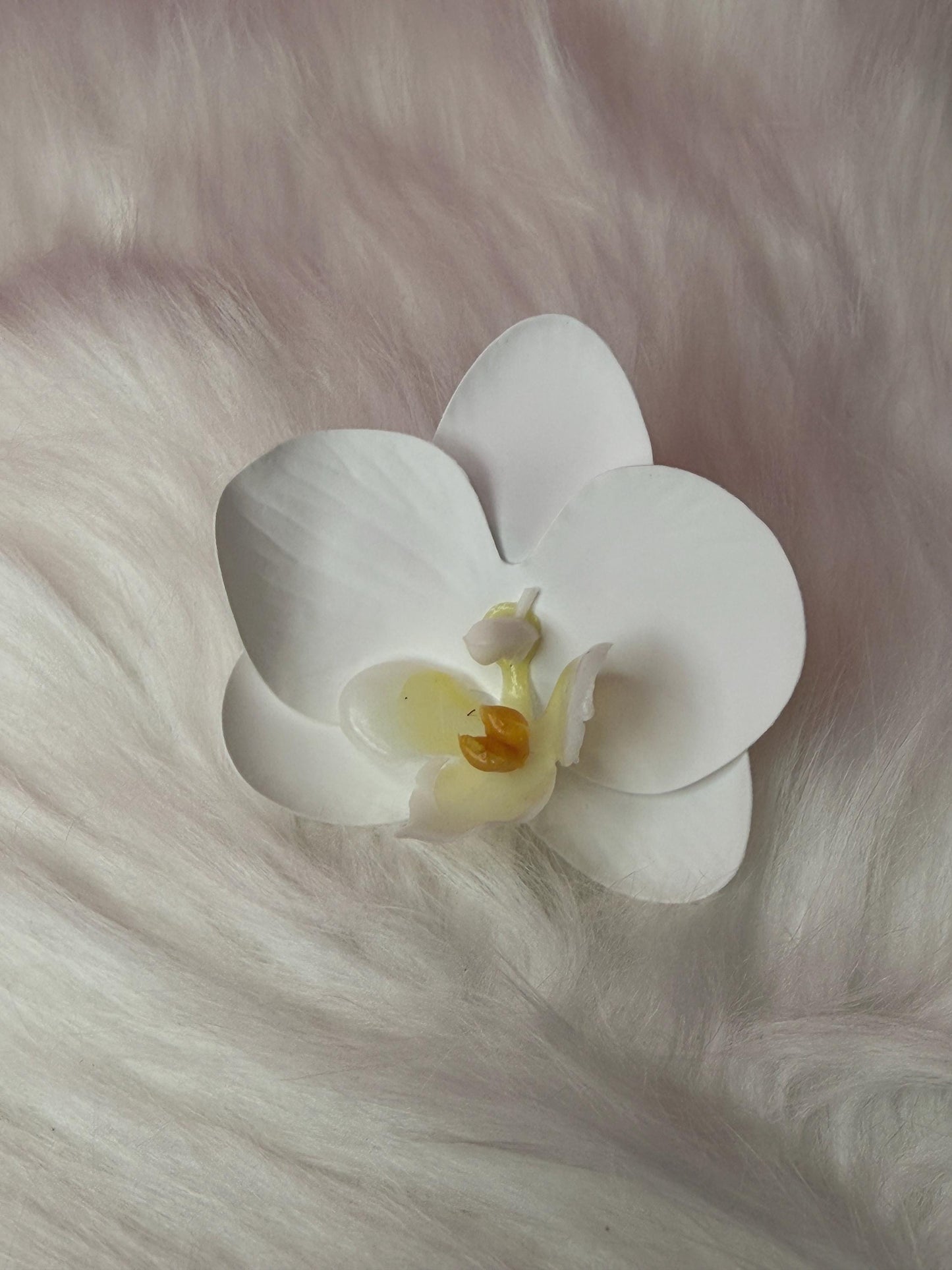 Phalaenopsis White Orchid Flower Hair Clip • Handmade Orchid Hair Clip • Realistic Flower for Hair or Gift • Orchid Flower Barrette