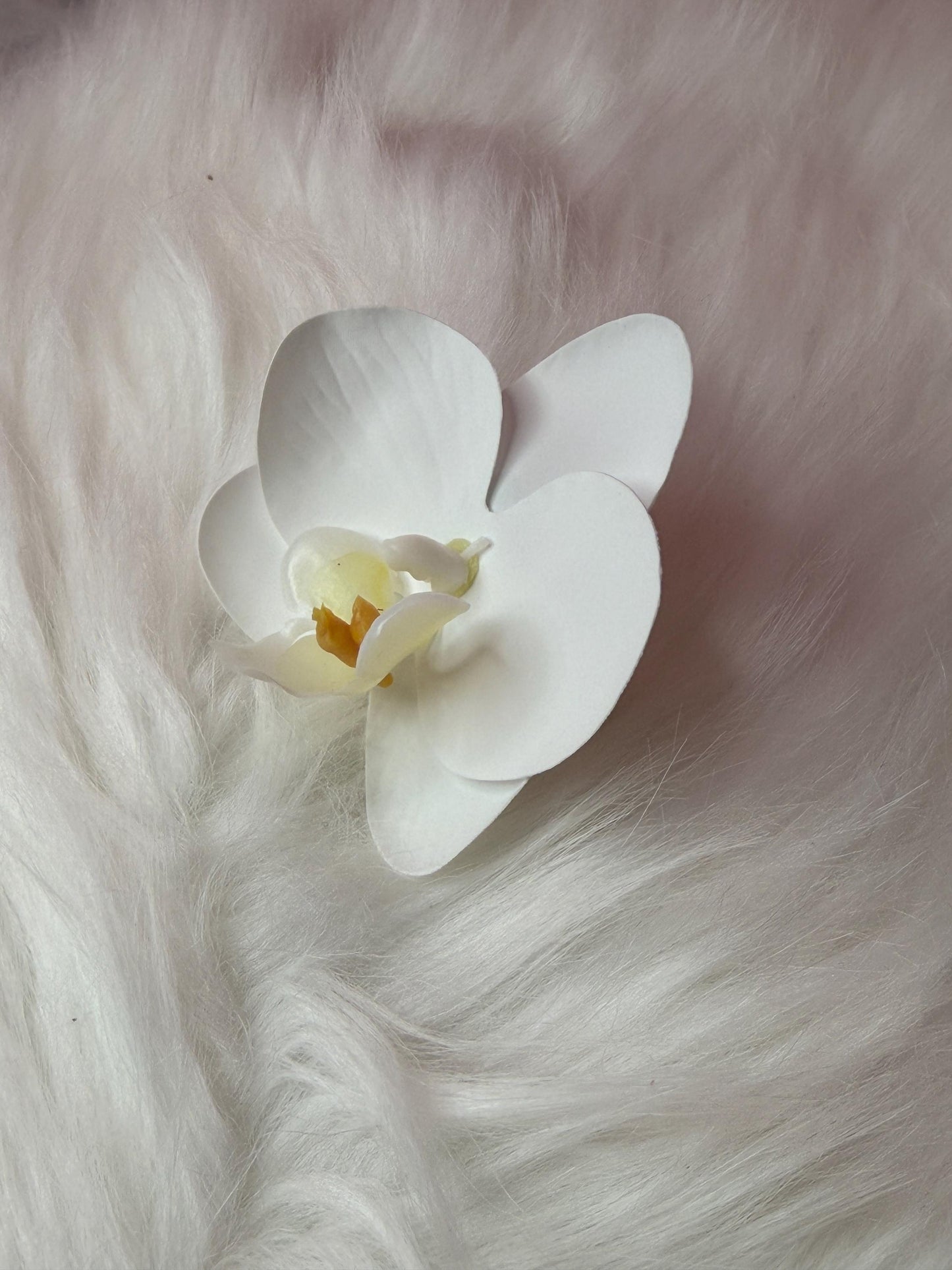 Phalaenopsis White Orchid Flower Hair Clip • Handmade Orchid Hair Clip • Realistic Flower for Hair or Gift • Orchid Flower Barrette